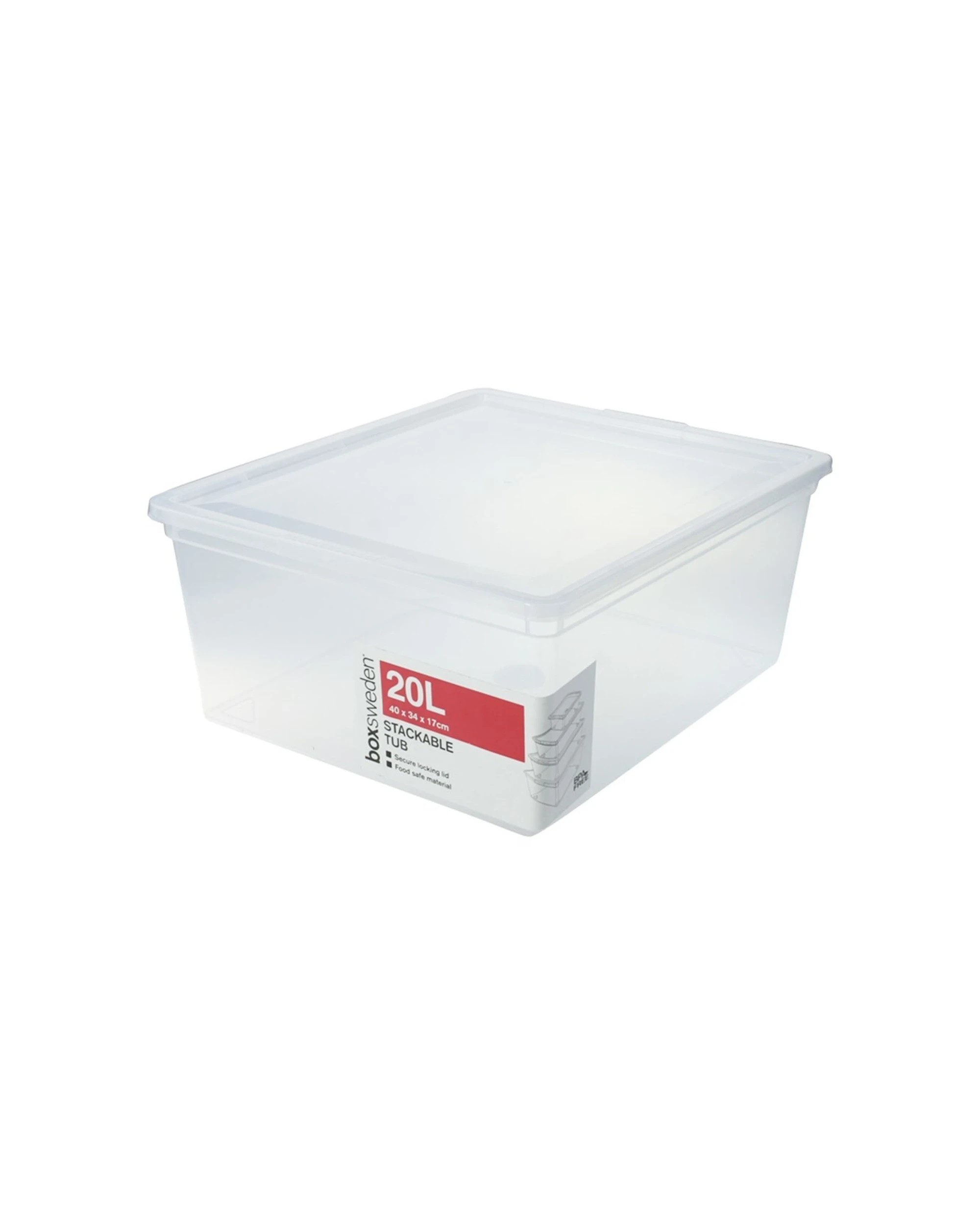 2 Boxsweden 4x 20L Storage Tub Stackable Food Safe Storage Container Value Pack - Plain, 2 of 3