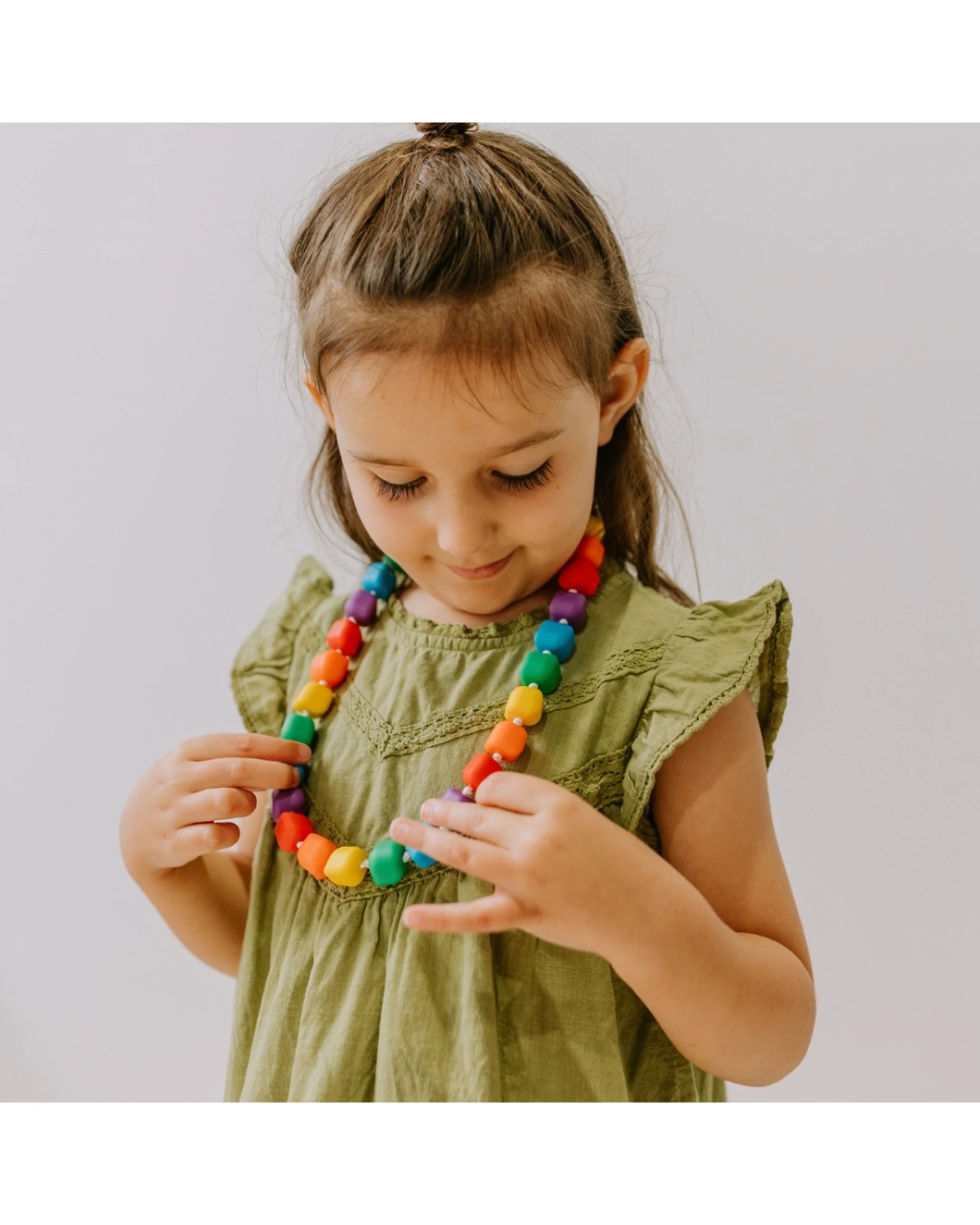 2 Jellystone Designs Kids Princess and the Pea Sensory Necklace Medium Chew Bright - Multi, 2 of 2