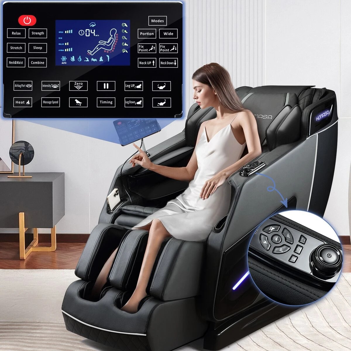 5 HOMASA 4D Massage Chair Zero Gravity Full Body Shiatsu Electric Recliner, 5 of 6