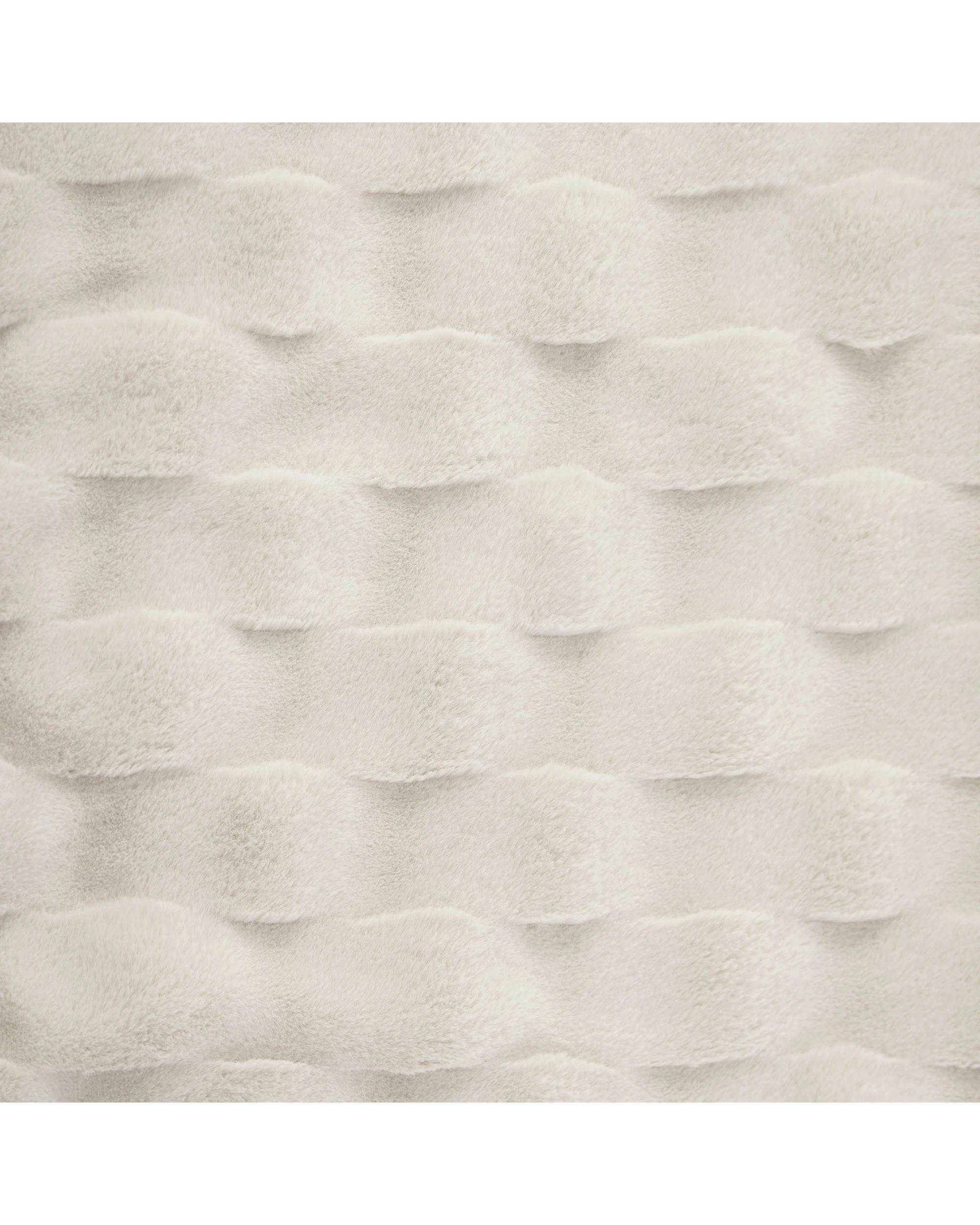 4 Dreamaker Basketweave Faux Fur Throw Blanket 130x170cm - Cream, 4 of 6
