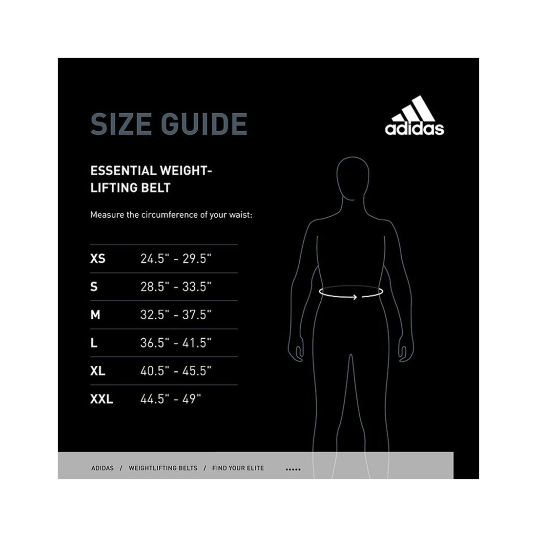 7 ADIDAS Essential Weightlifting Belt - S Touch Fastener Dense Foam Core - Black, 7 of 7