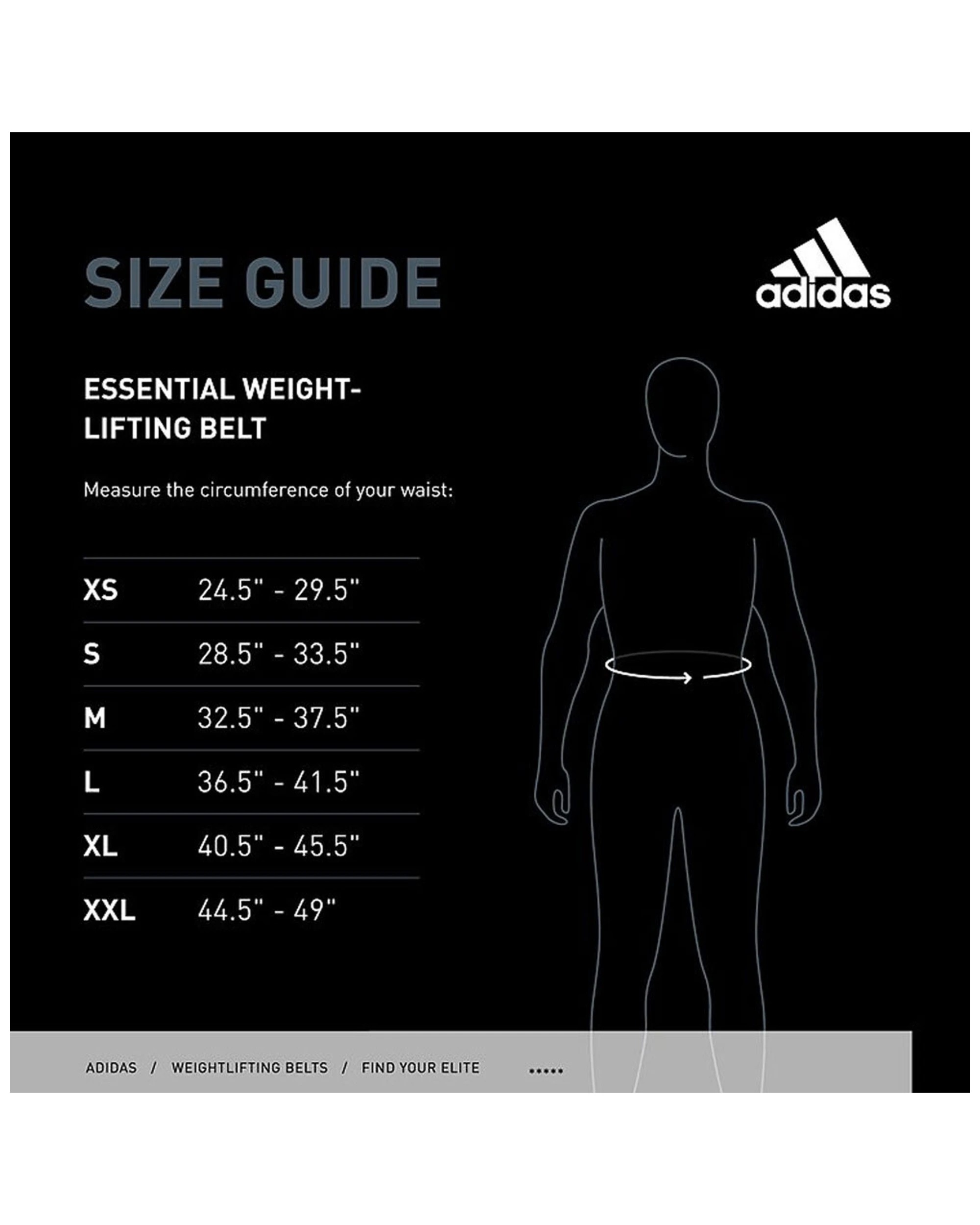 7 ADIDAS Essential Weightlifting Belt - S Touch Fastener Dense Foam Core - Black, 7 of 7