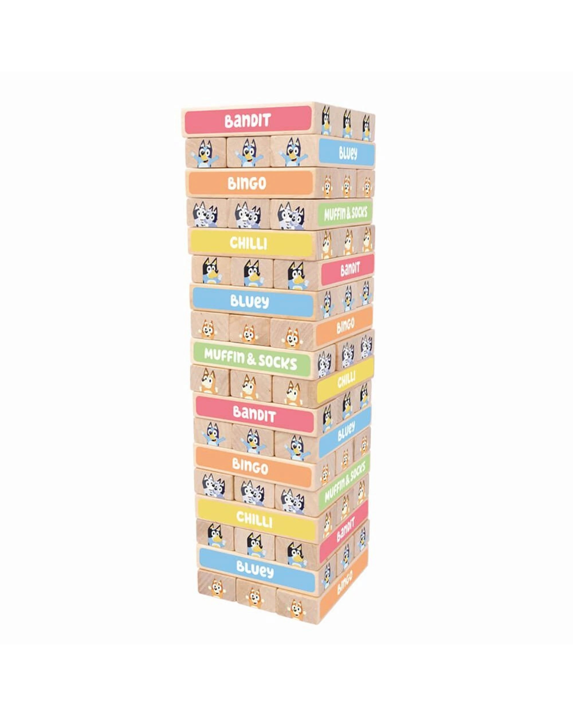1 Jazwares Bluey Wooden Tumbling Tower Board Game, 1 of 2