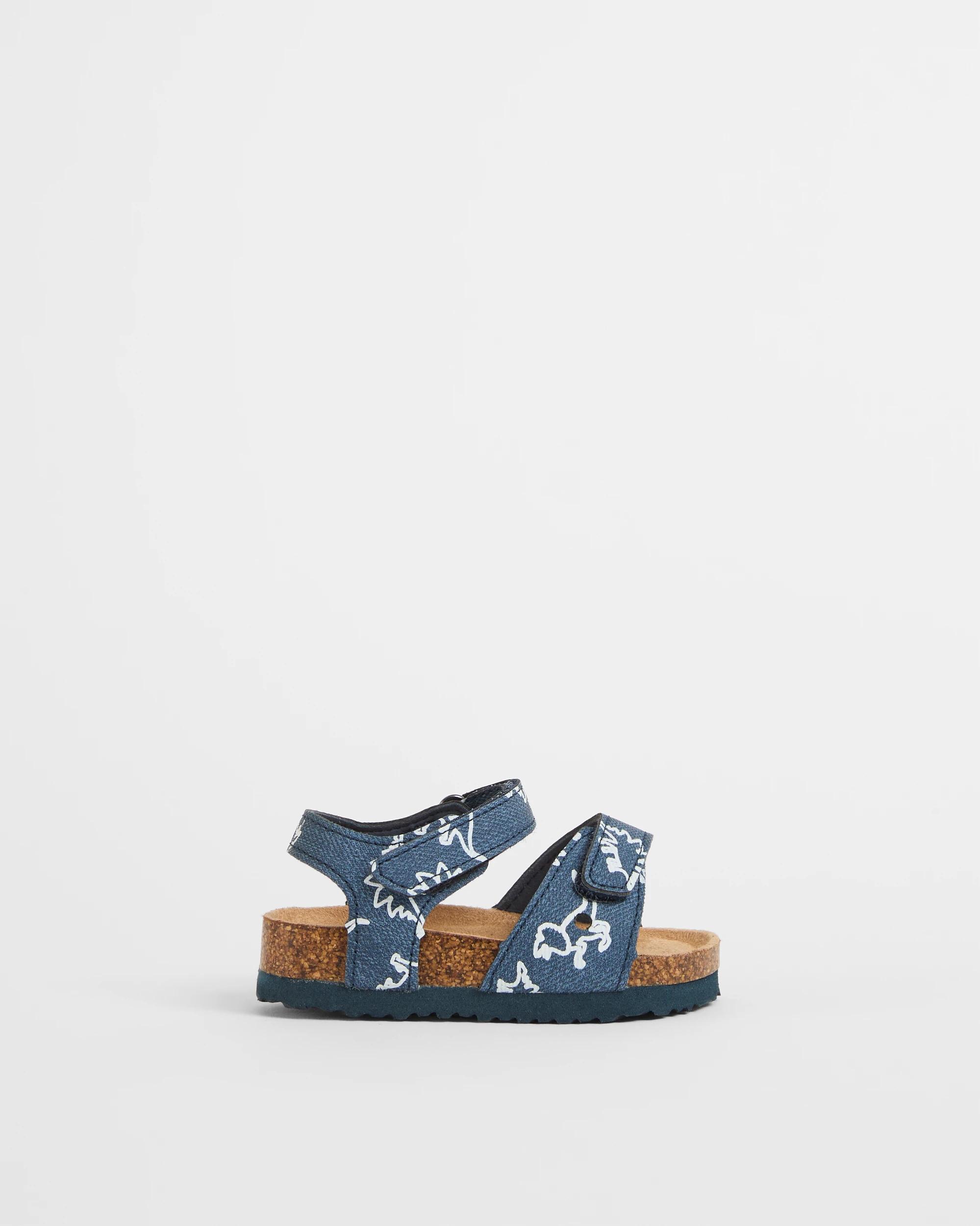 1 Target Baby First Walker Moulded Cork Slingback Sandals NAVY DINO, 1 of 3