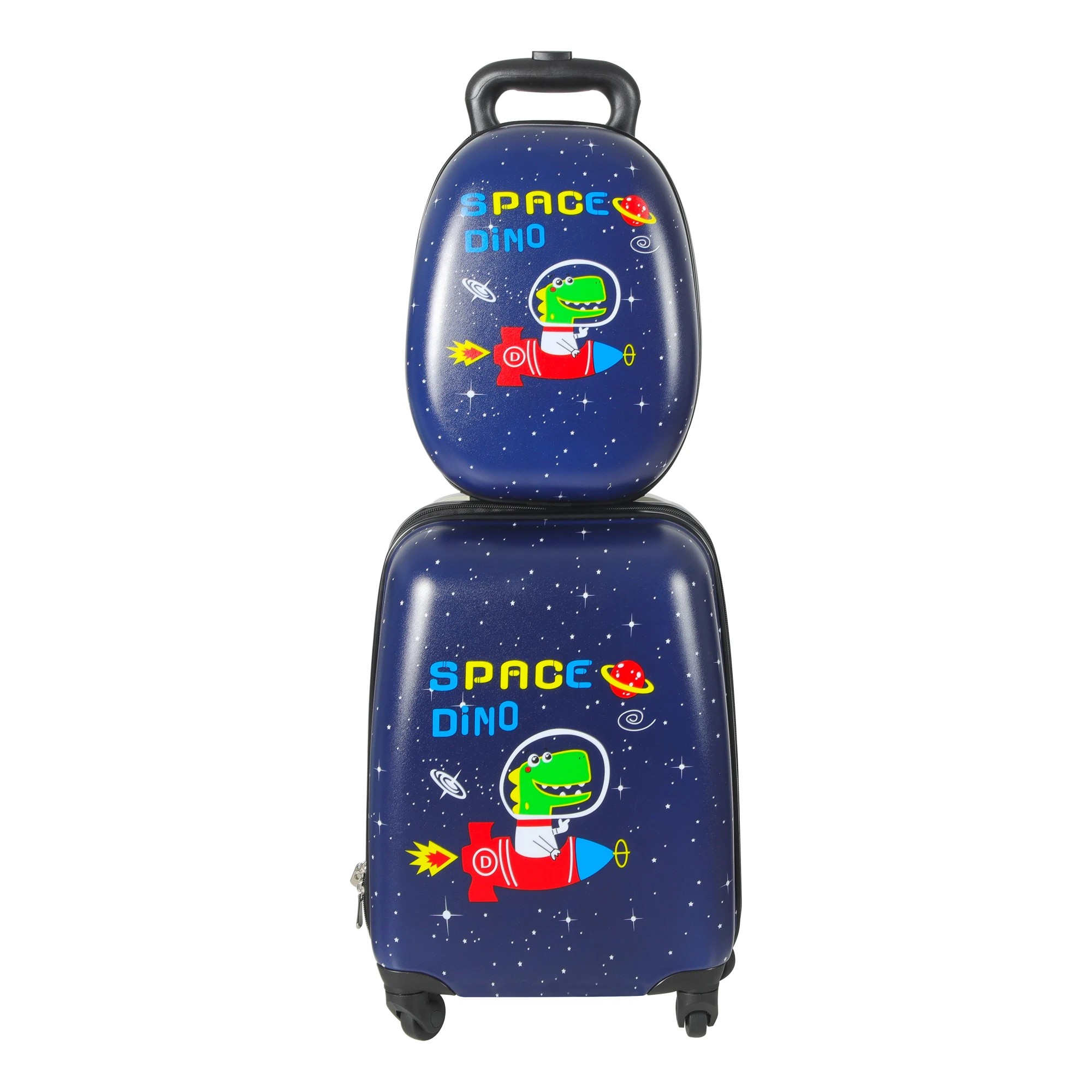 2 Bopeep 2Pc Kids Luggage Set Space Dino Pattern, 2 of 8