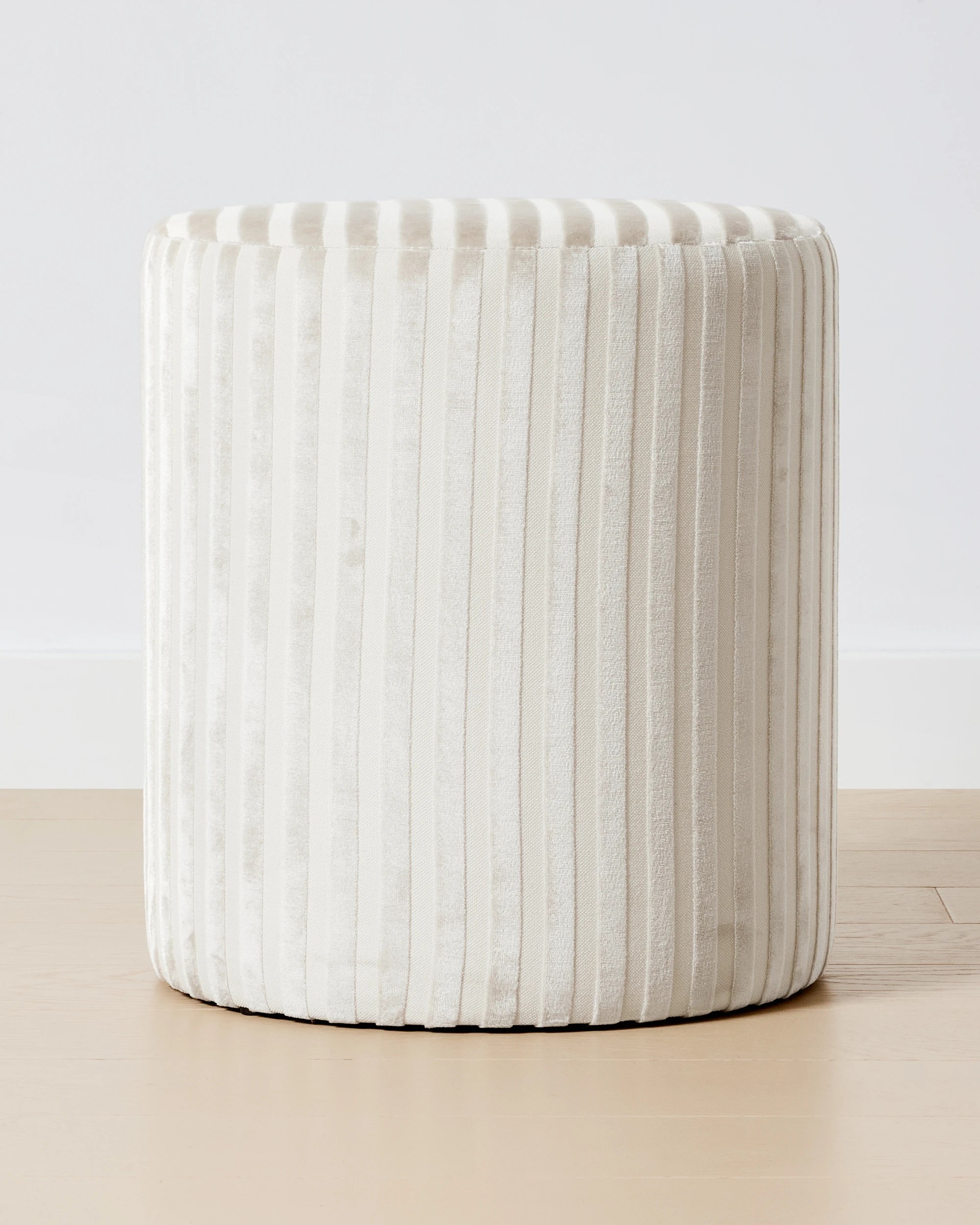 1 White Stripe Ottoman, 1 of 5
