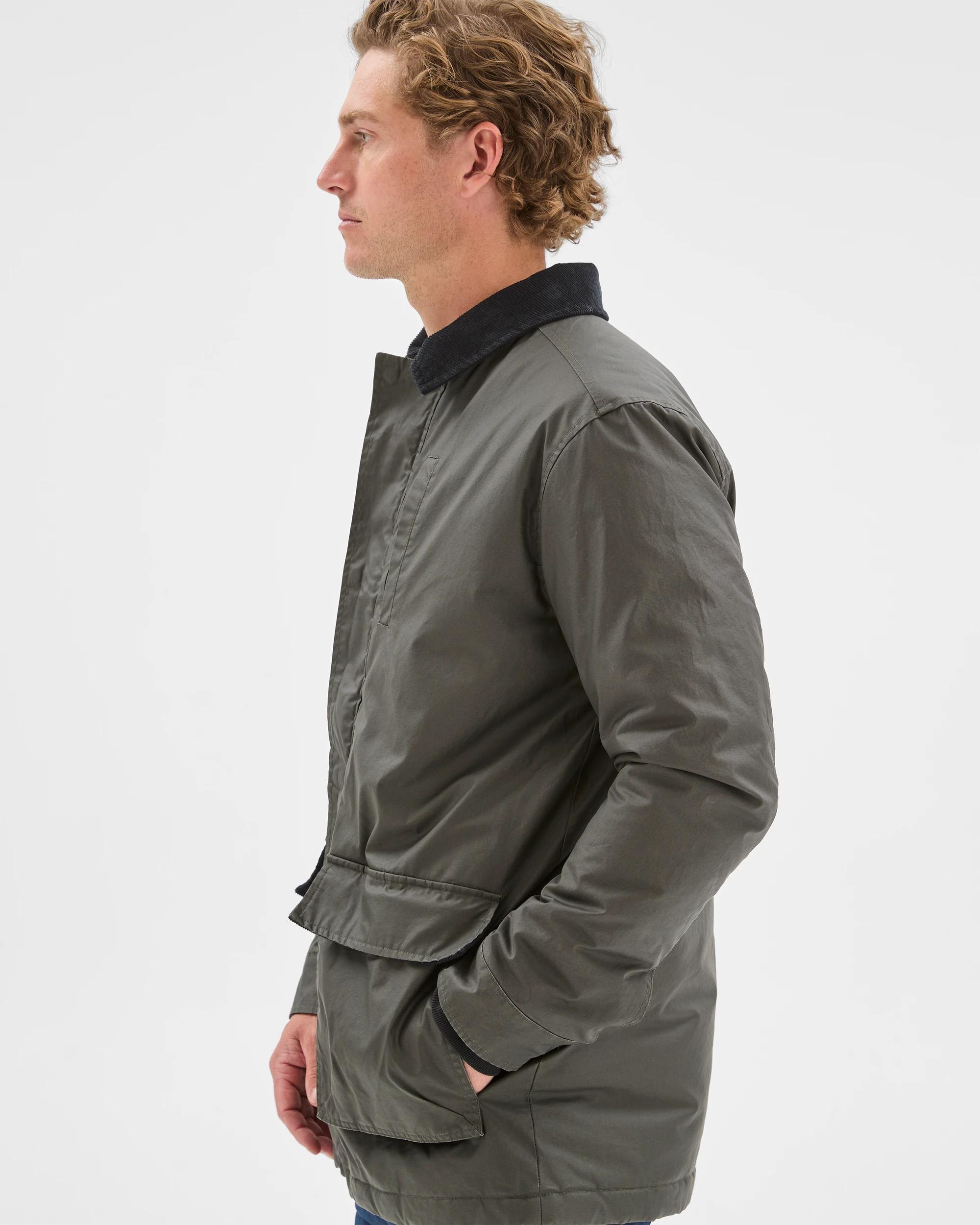 5 Target Man Australian Cotton Waxed Parka Jacket DARK OLIVE, 5 of 10