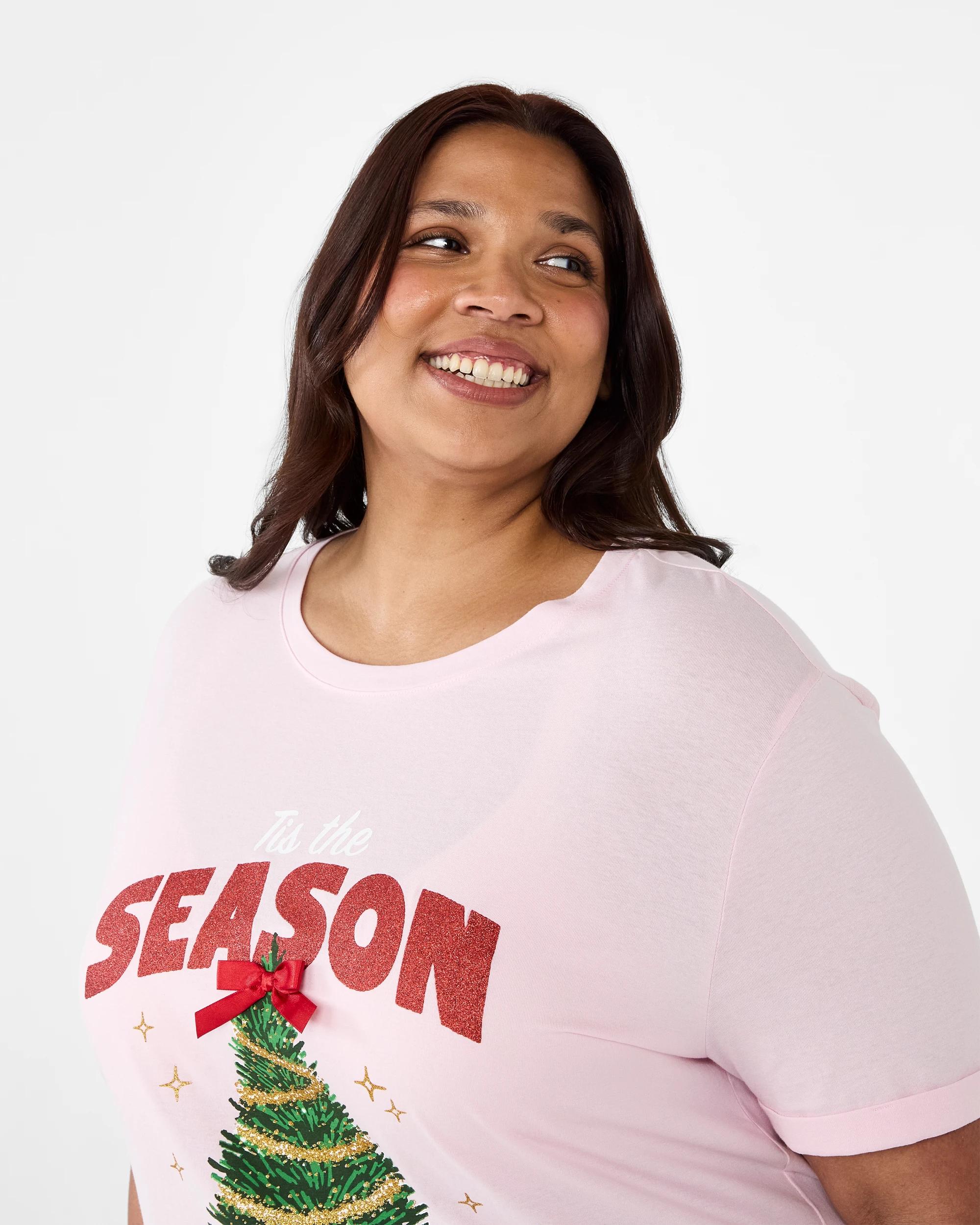 4 Curve Short Sleeve Christmas T-shirt Sparkle, 4 of 7