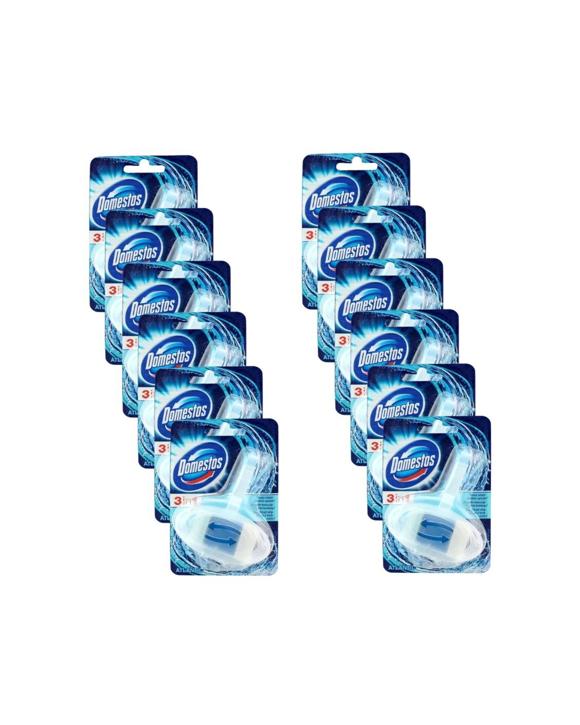 Domestos 12PK 3-in-1 Toilet Bowl Block Cleaner Atlantic Bathroom Fragrance - Blue