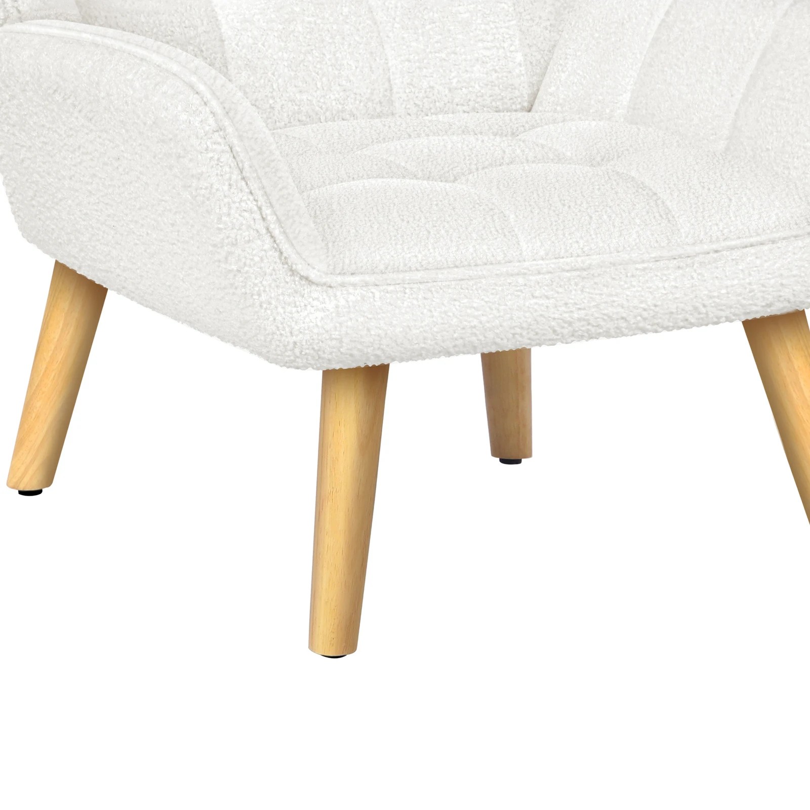 8 Alfordson Armchair Accent Chair Upholstered Lounge Sofa Tub Couch Boucle - White, 8 of 9