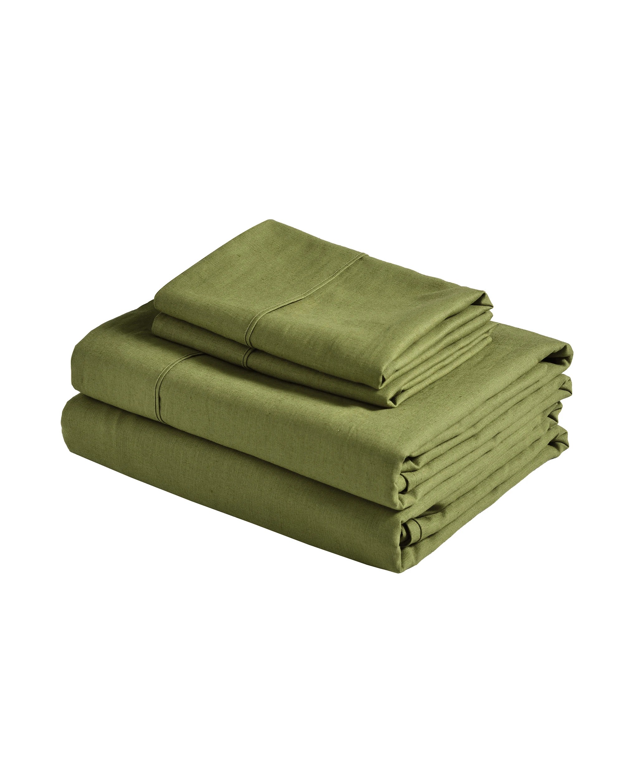 7 Dreamaker Linen Cotton Sheet Set - Queen Bed - Olive, 7 of 8