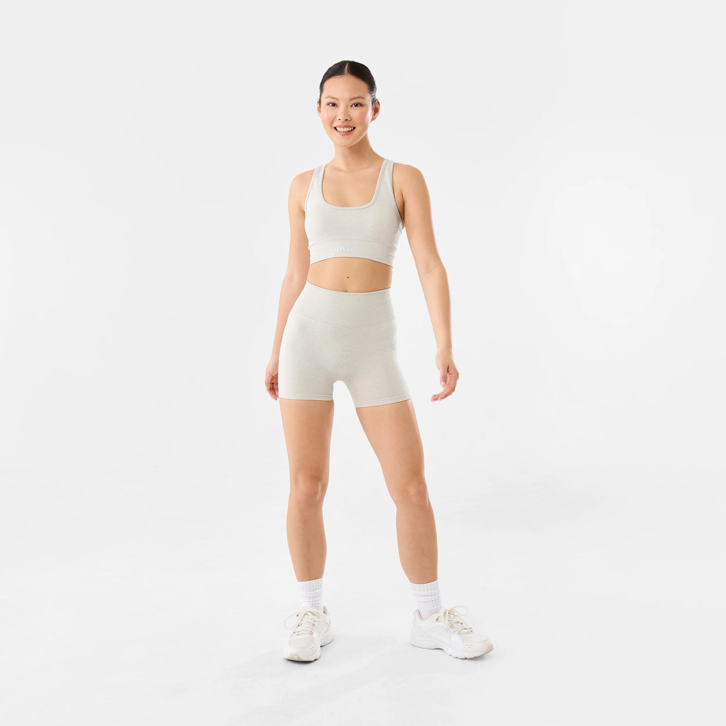 2 Everlast Womens Scoop Neck Seamfree Crop Top EVERLAST SIMPLE LOGO OAT MARLE, 2 of 9