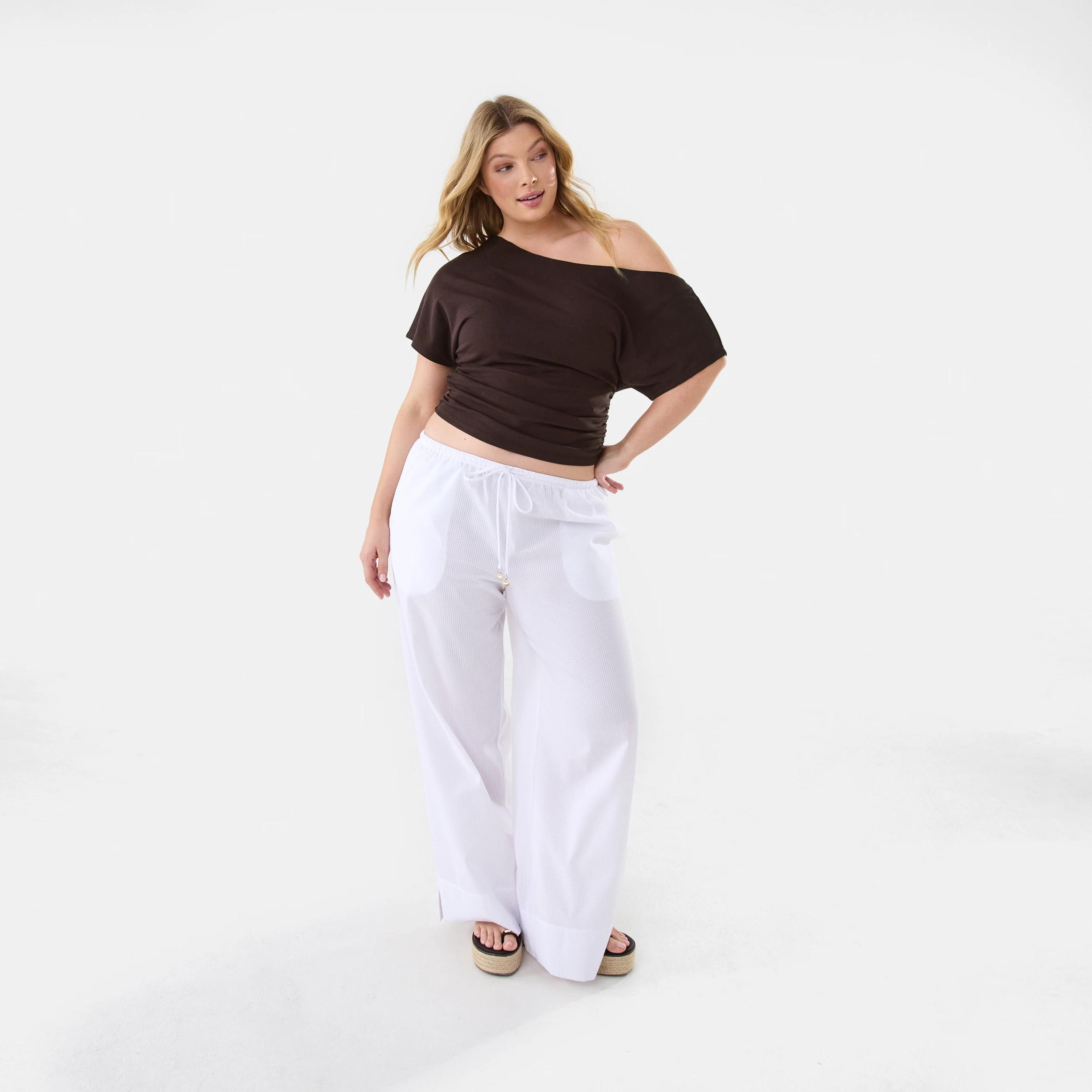 4 Off Shoulder Jersey T-shirt Choc Plum, 4 of 9