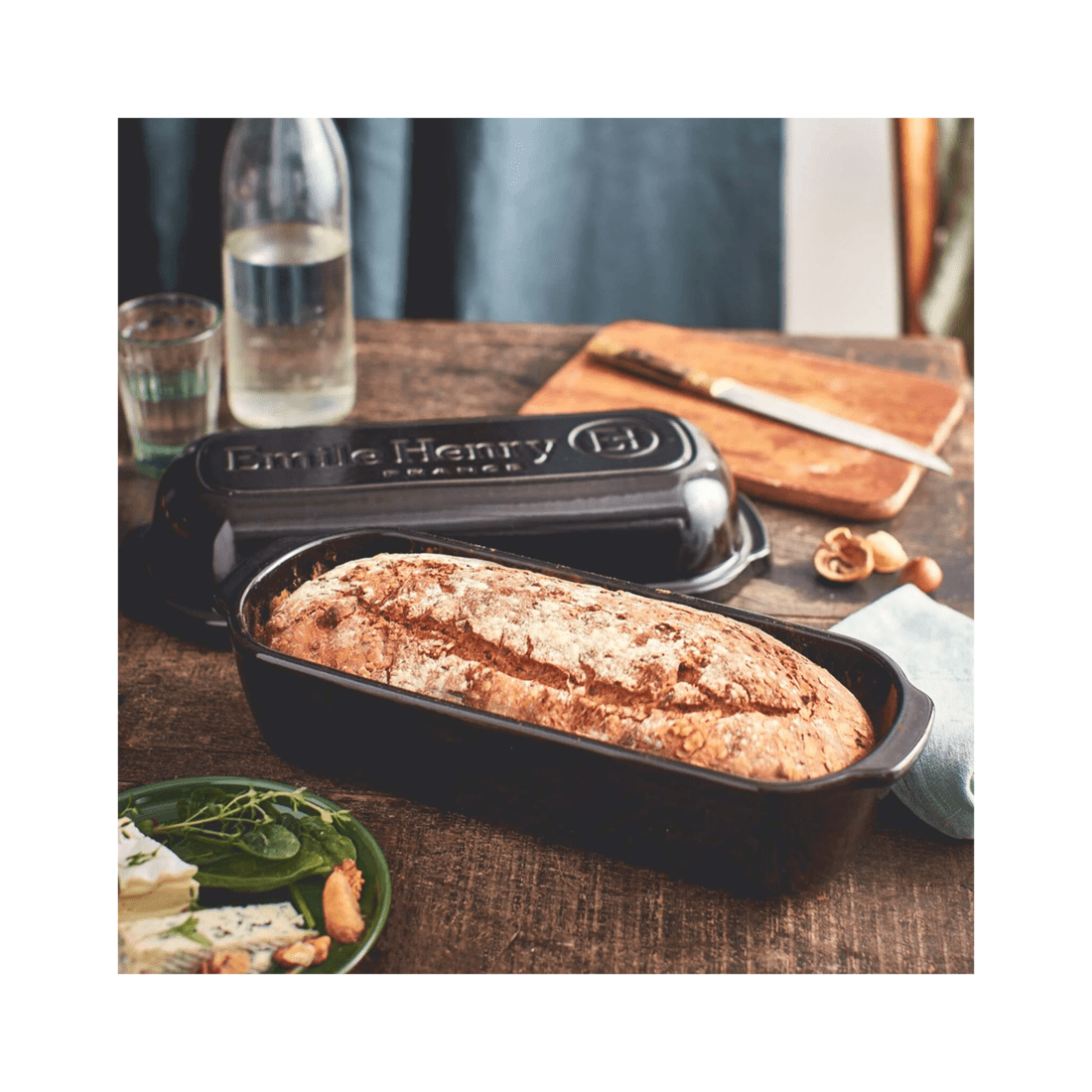 6 Emile Henry 39cm Ceramic Bread Loaf Baker Dish Oven Baking Rect Lrge Charcoal
 - Charcoal, 6 of 7