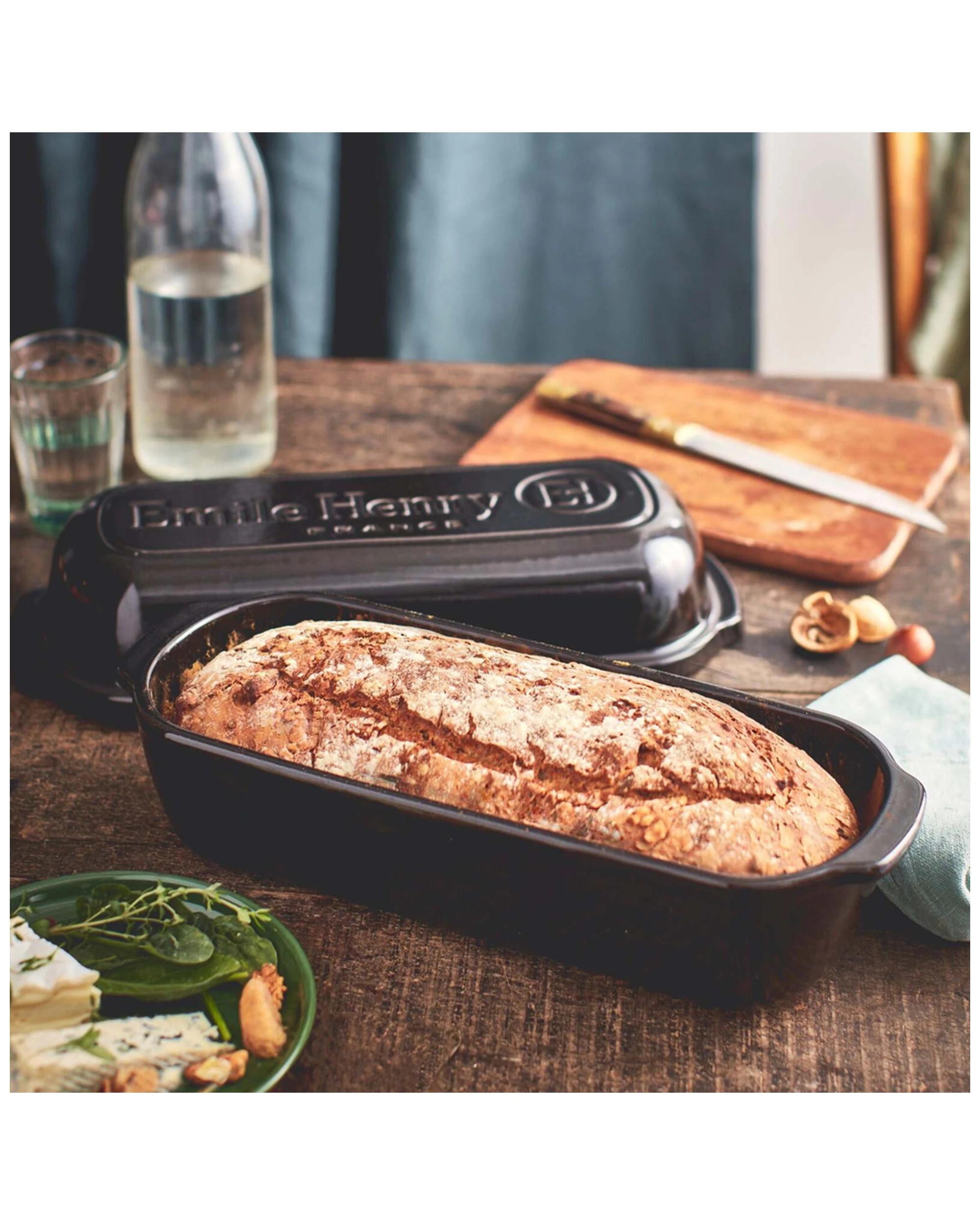 6 Emile Henry 39cm Ceramic Bread Loaf Baker Dish Oven Baking Rect Lrge Charcoal
 - Charcoal, 6 of 7