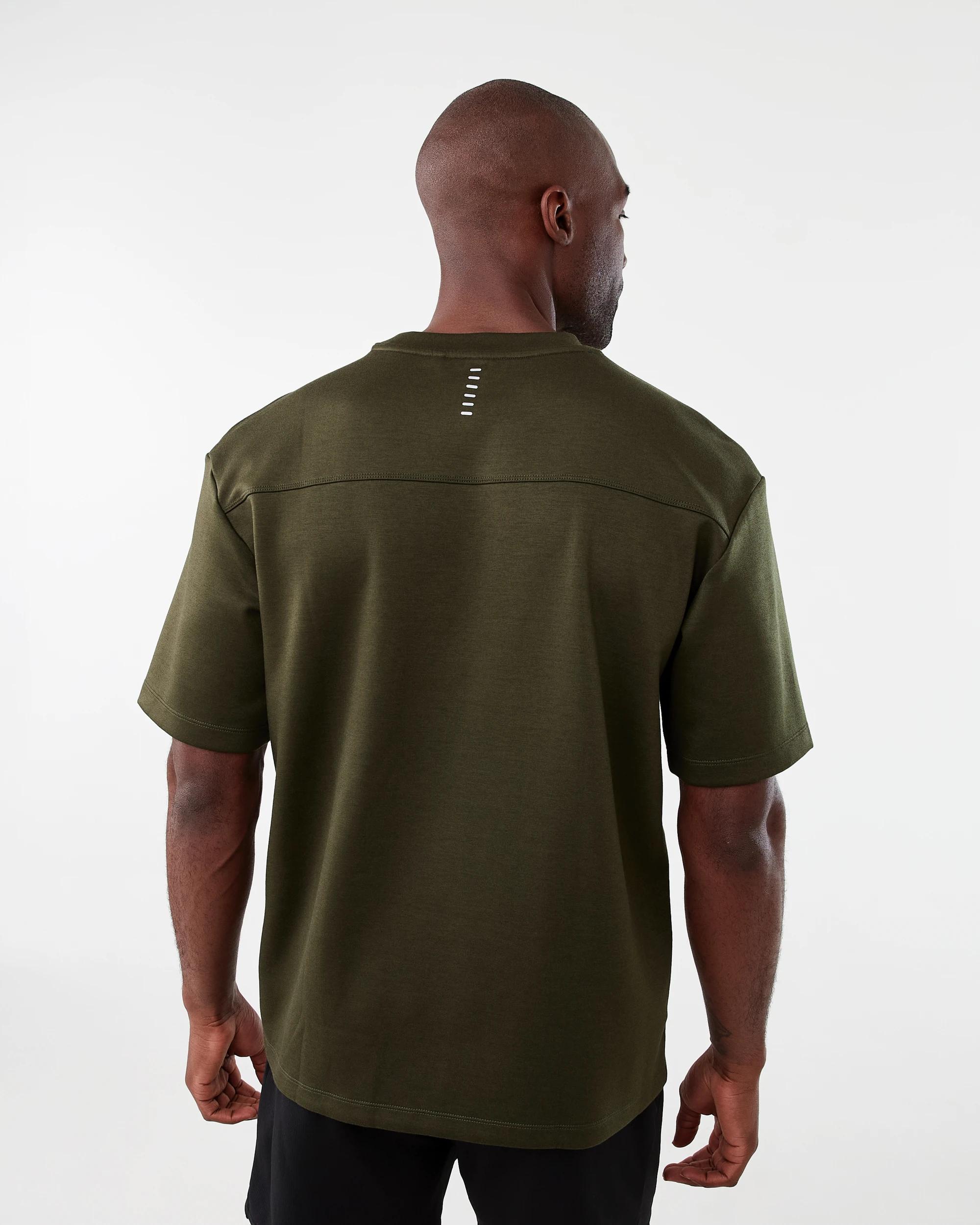 3 Active Mens Oversized Scuba T-shirt Grn Forest, 3 of 6