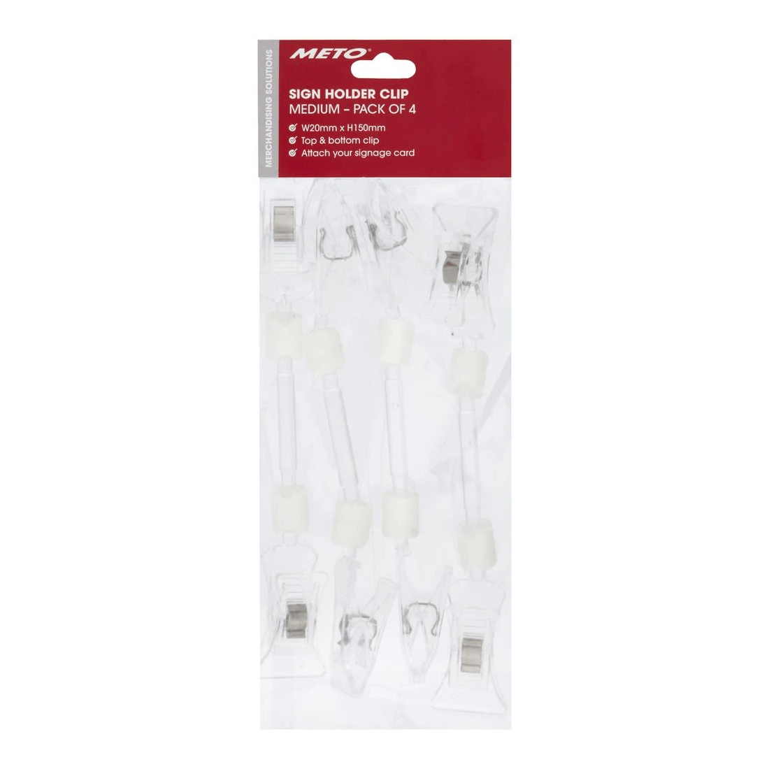 2 Meto Double Clip Sign Holders Medium 4 Pack, 2 of 2