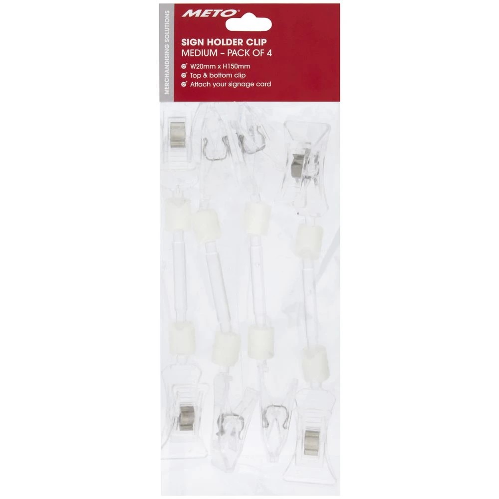2 Meto Double Clip Sign Holders Medium 4 Pack, 2 of 2
