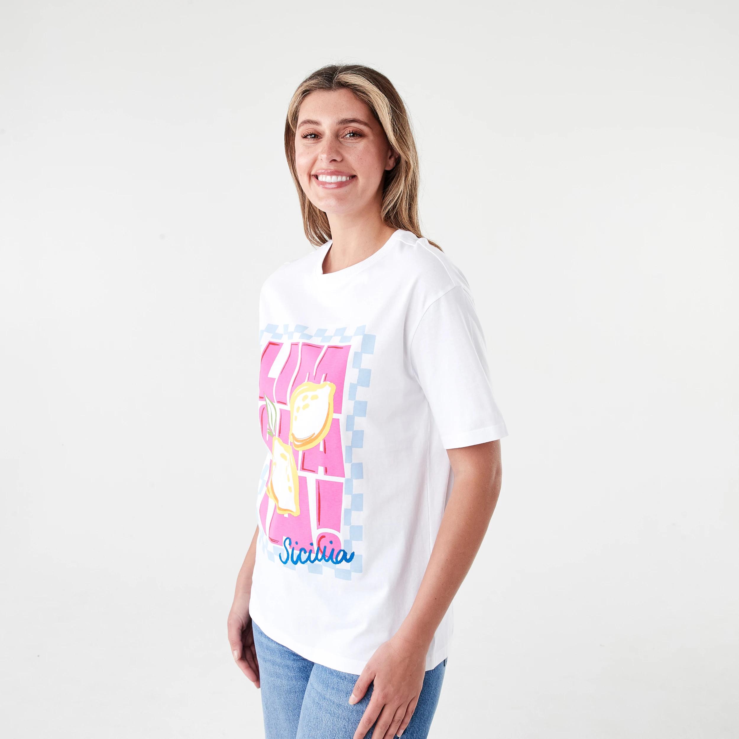 2 Short Sleeve Oversized Boyfriend T-shirt Limonata, 2 of 5