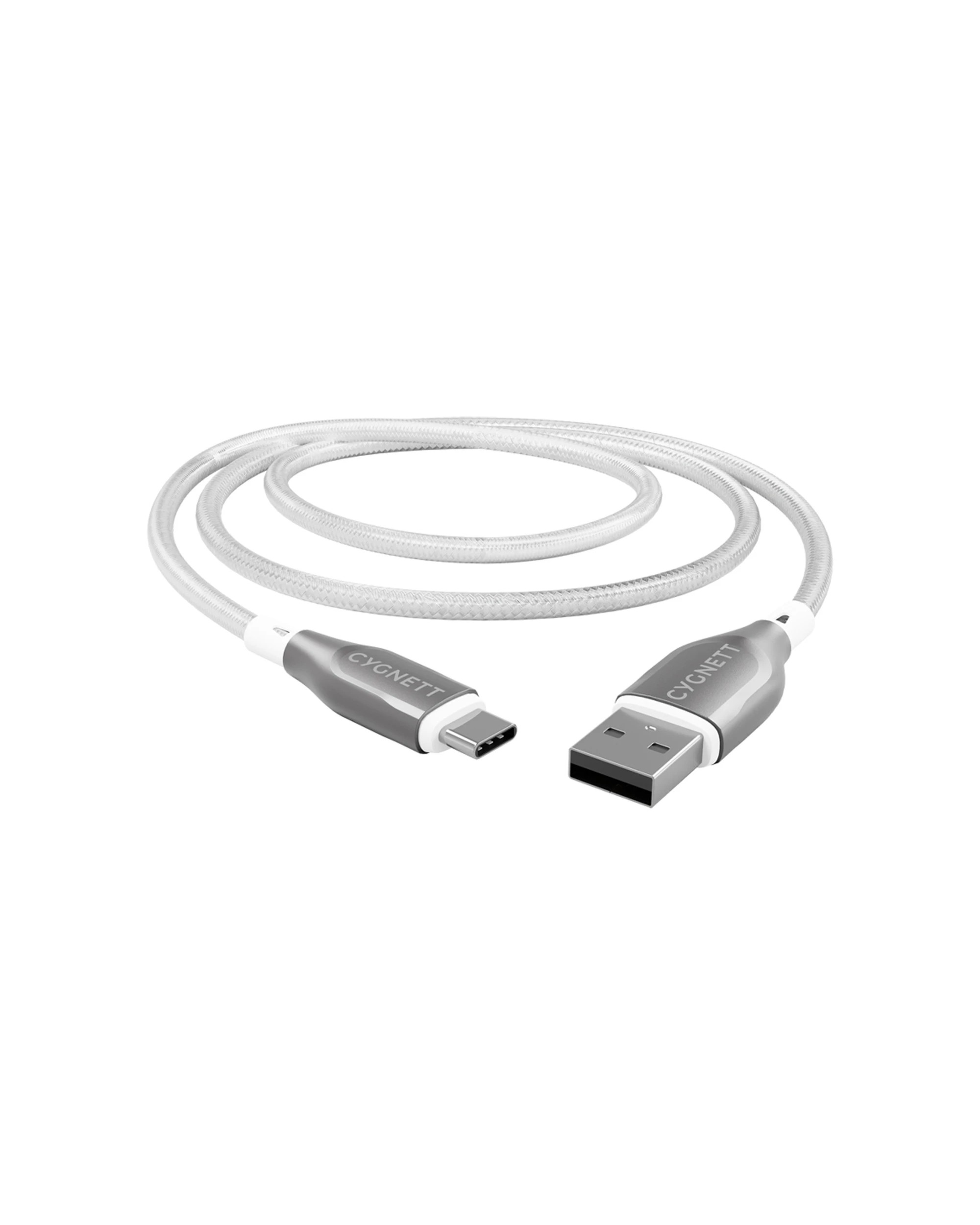 4 Cygnett 2PK Armoured USB-C to USB-A Charger & Data Sync Cable 2m - White, 4 of 6