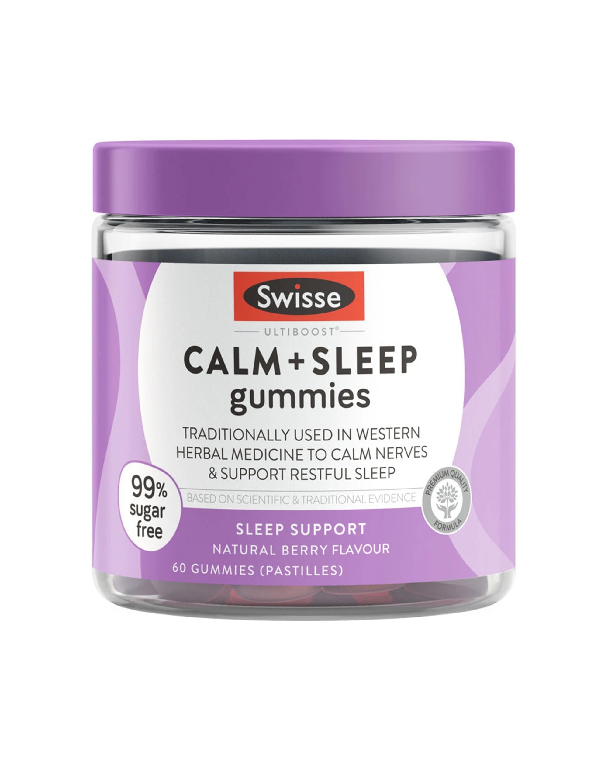 1 Swisse 60pc Ultiboost Calm + Sleep Gummies Tablets Support Stress Response & Restful Sleep, 1 of 7