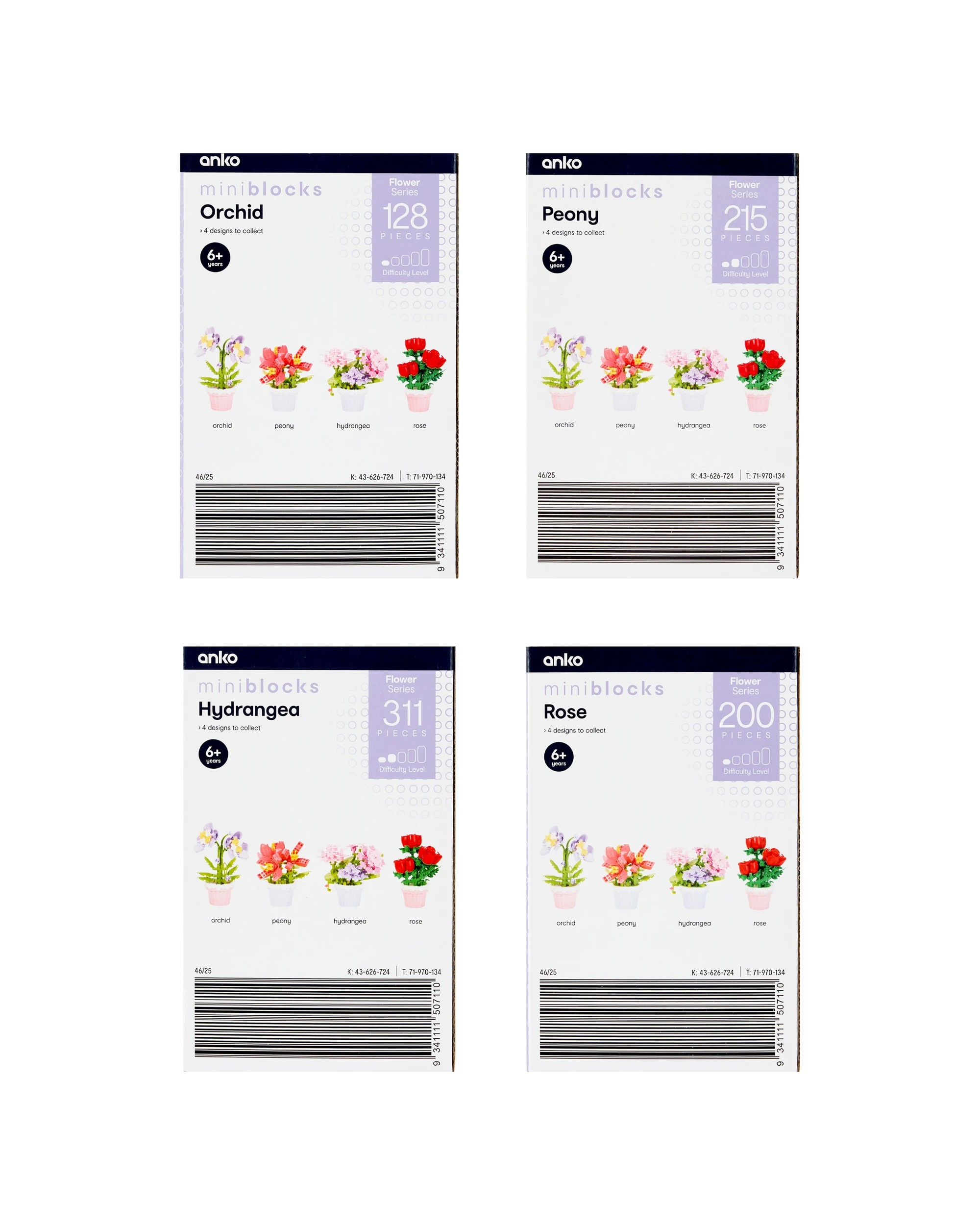 6 Mini Blocks Flower Series - Assorted, 6 of 6