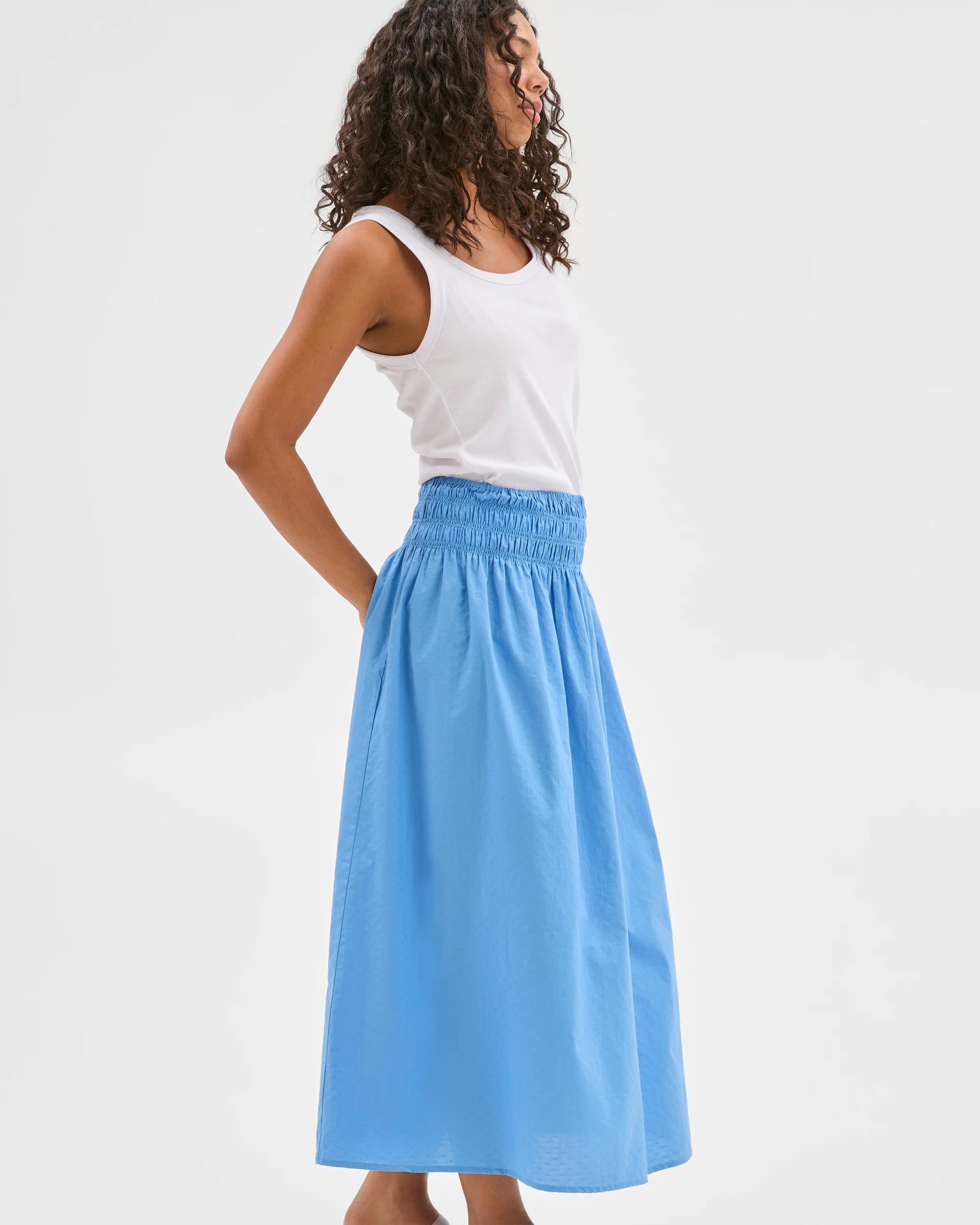 1 Target Resort Shirred Waist Skirt BLUE, 1 of 5