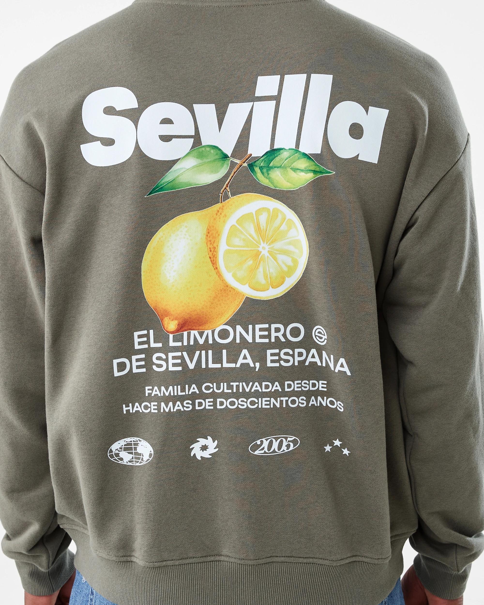 9 Terry Oversized Print Crew Neck Sweatshirt Grn Sevila, 9 of 9