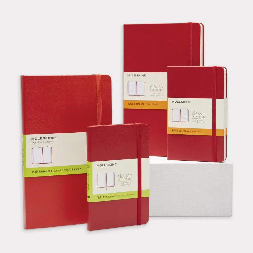5 Moleskine Classic Hard Cover Ruled Pocket Notebook Red, 5 of 5