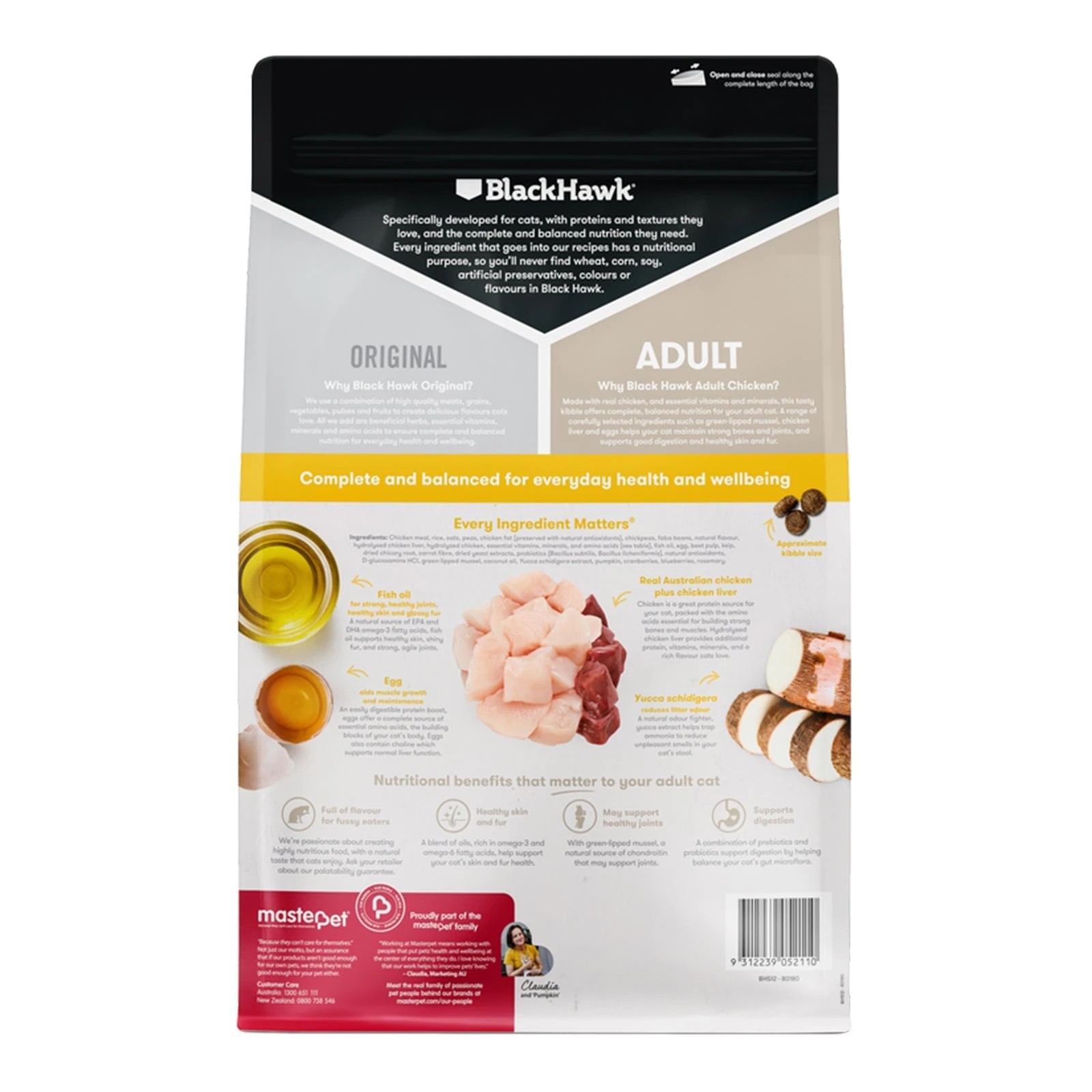 2 Black Hawk Original Chicken Dry Cat Food 2kg, 2 of 2