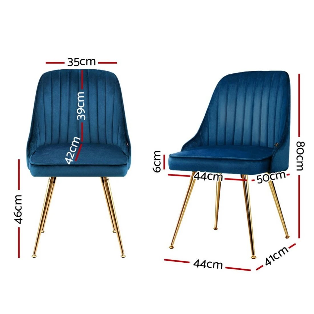 2 Artiss Dining Chairs Set Of 2
 - Blue, 2 of 5