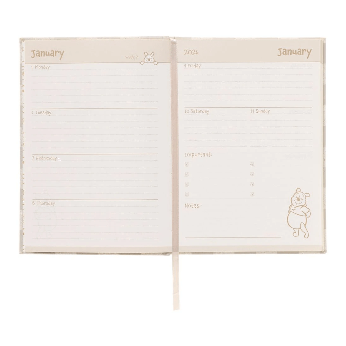 8 Disney A5 Week To View Diary 2026 Winnie The Pooh, 8 of 8