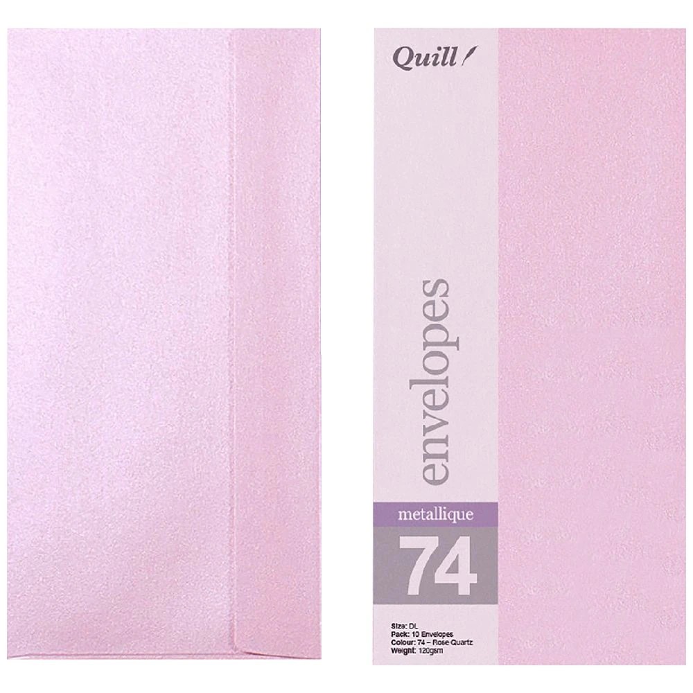 1 Quill DL Envelopes Metallique Rose Quartz 10 Pack, 1 of 2