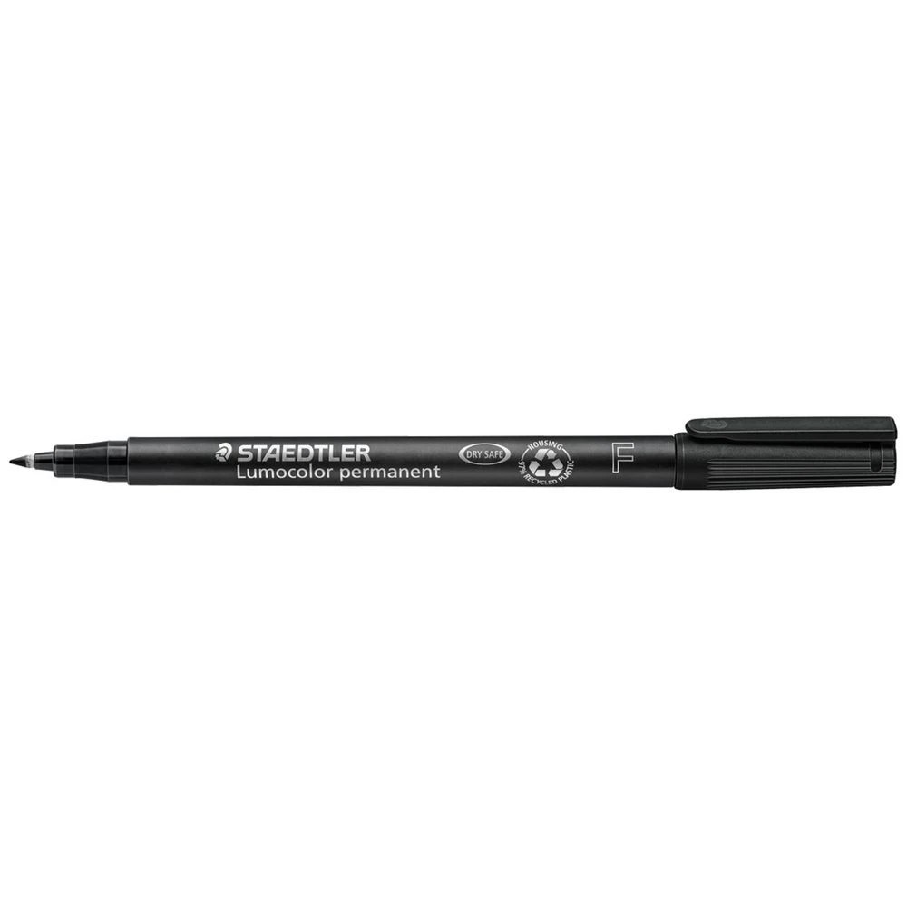3 Staedtler Lumocolor Permanent Marker 0.6mm Black 10 Pack, 3 of 7