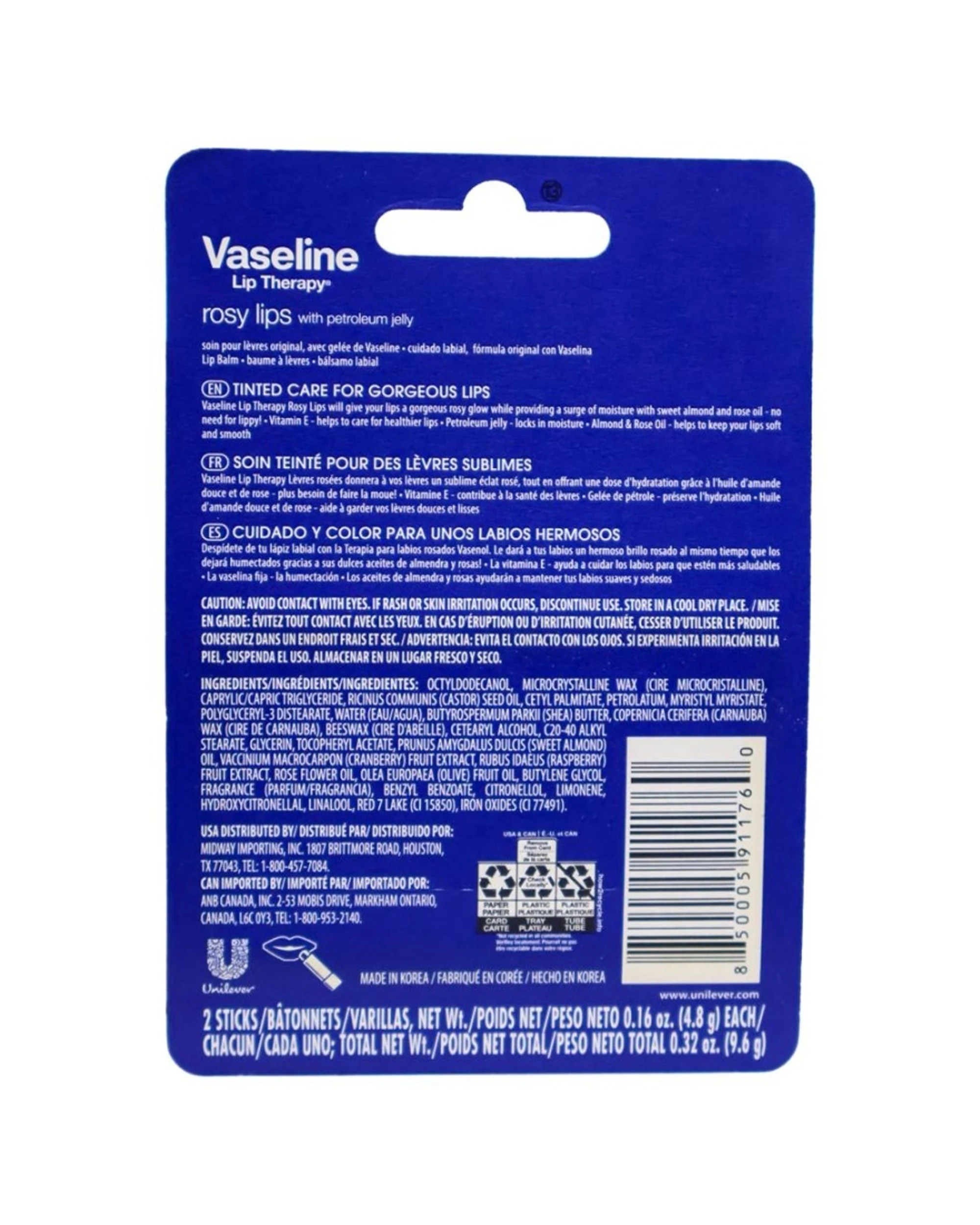 3 Vaseline 4x 2pc Lip Therapy Rosy Lips 48H Hydration Pack 4.8g - Pink, 3 of 3