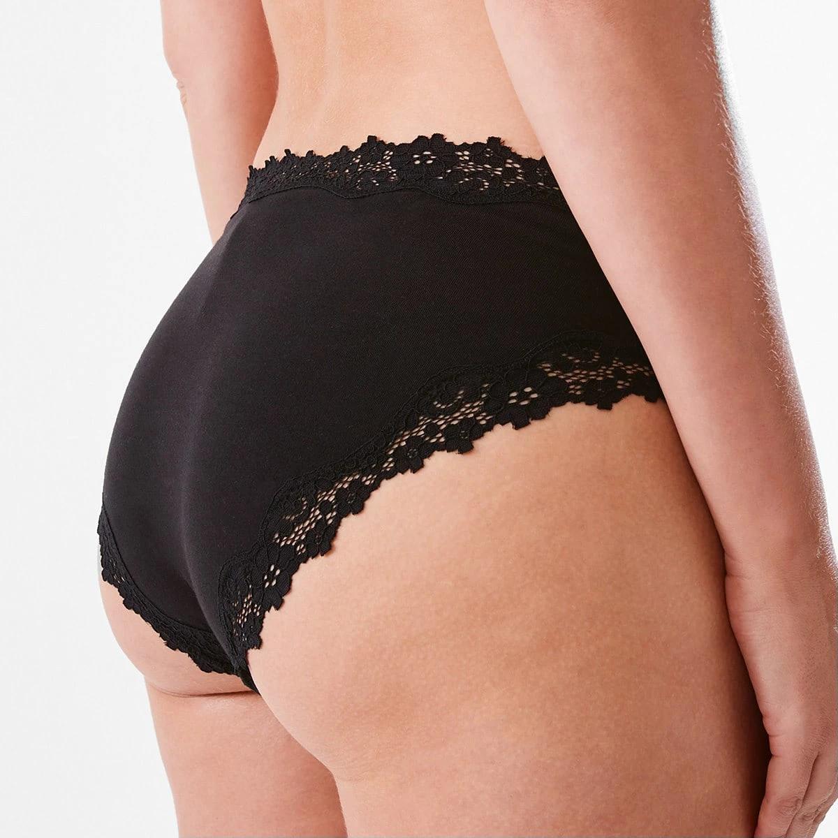 7 3 Pack Cotton Lace Bikini Briefs Sc Lf Bk, 7 of 8