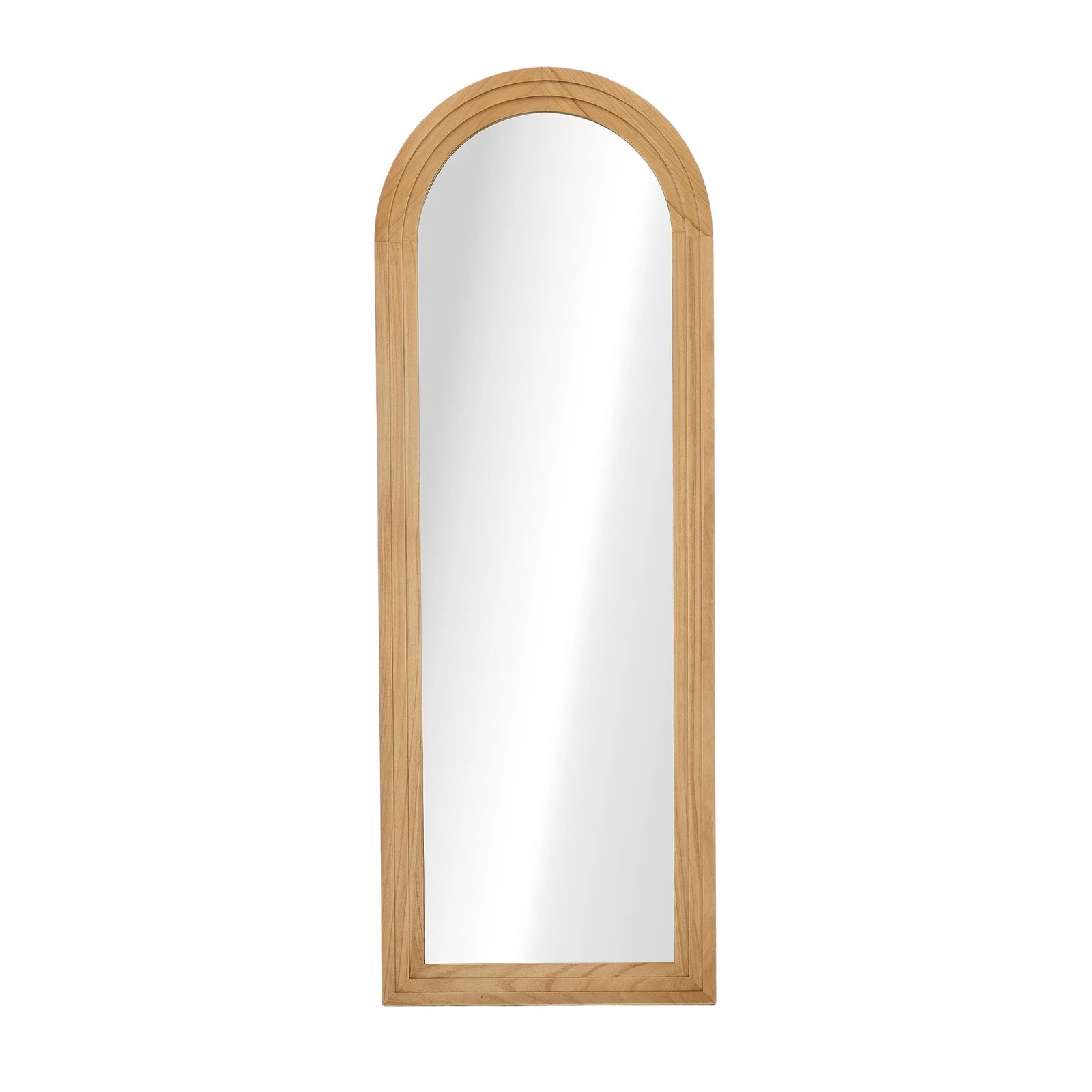 9 Oikiture Full Length Arch Mirror 165x60cm Wood Wall Mounted Home Decor - Natural, 9 of 10