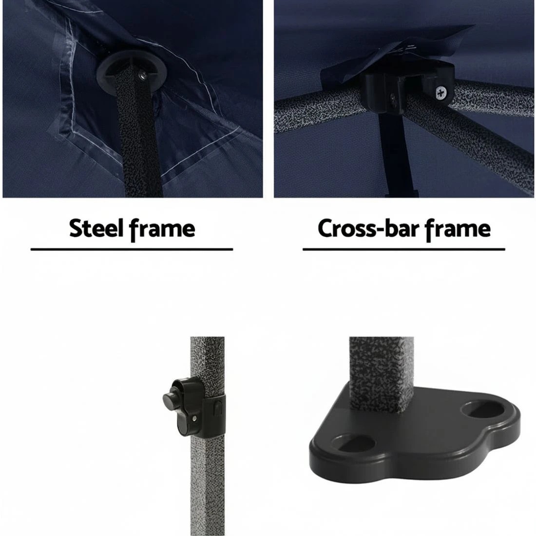 4 Instahut Gazebo 3x3 Pop Up Marquee Folding Tent Wedding Gazebos Camping Outdoor Shade Canopy - Blue, 4 of 8