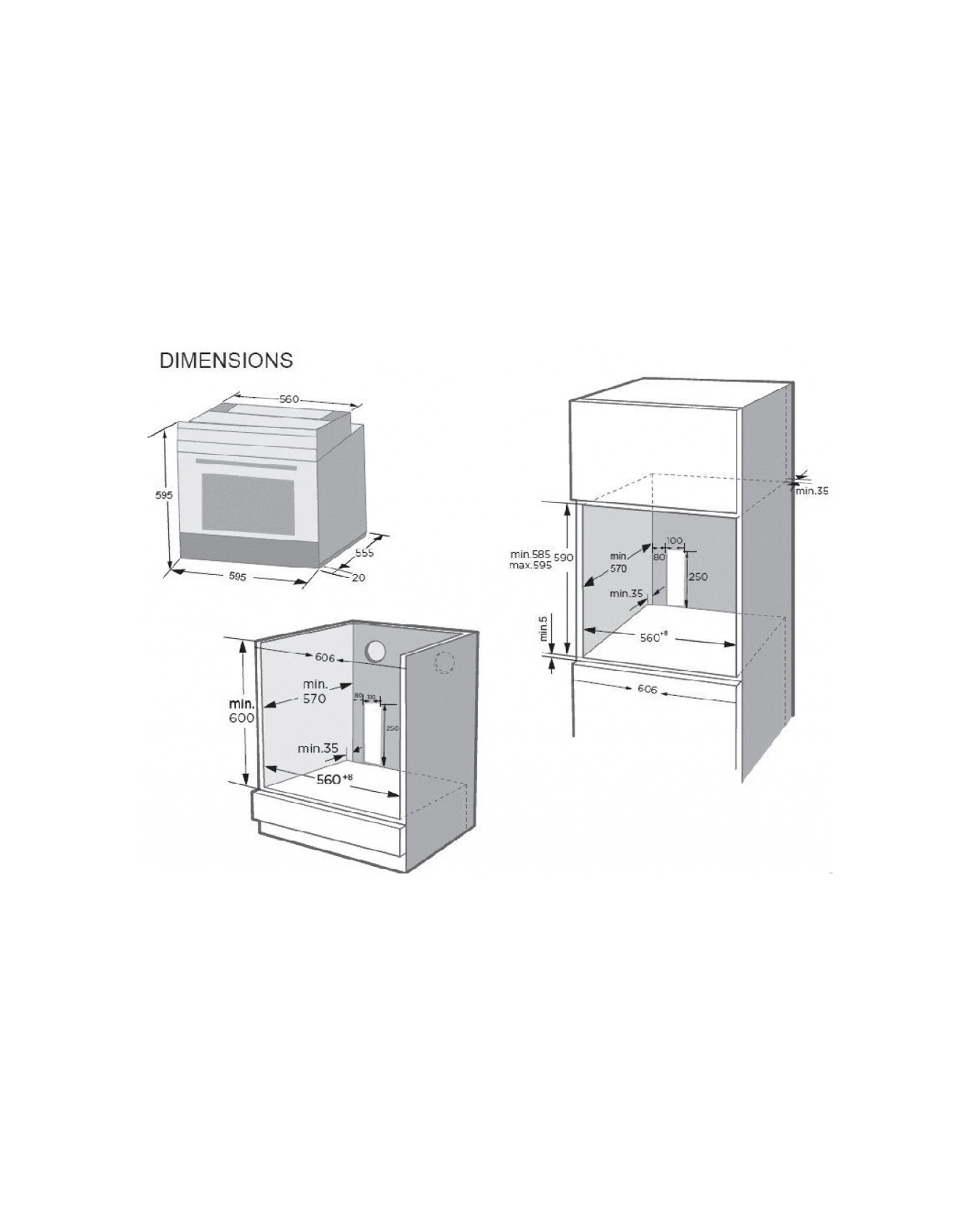 3 Kleenmaid Built-In Multifunction Electric Convection Oven 75L 60cm Glass Black, 3 of 3