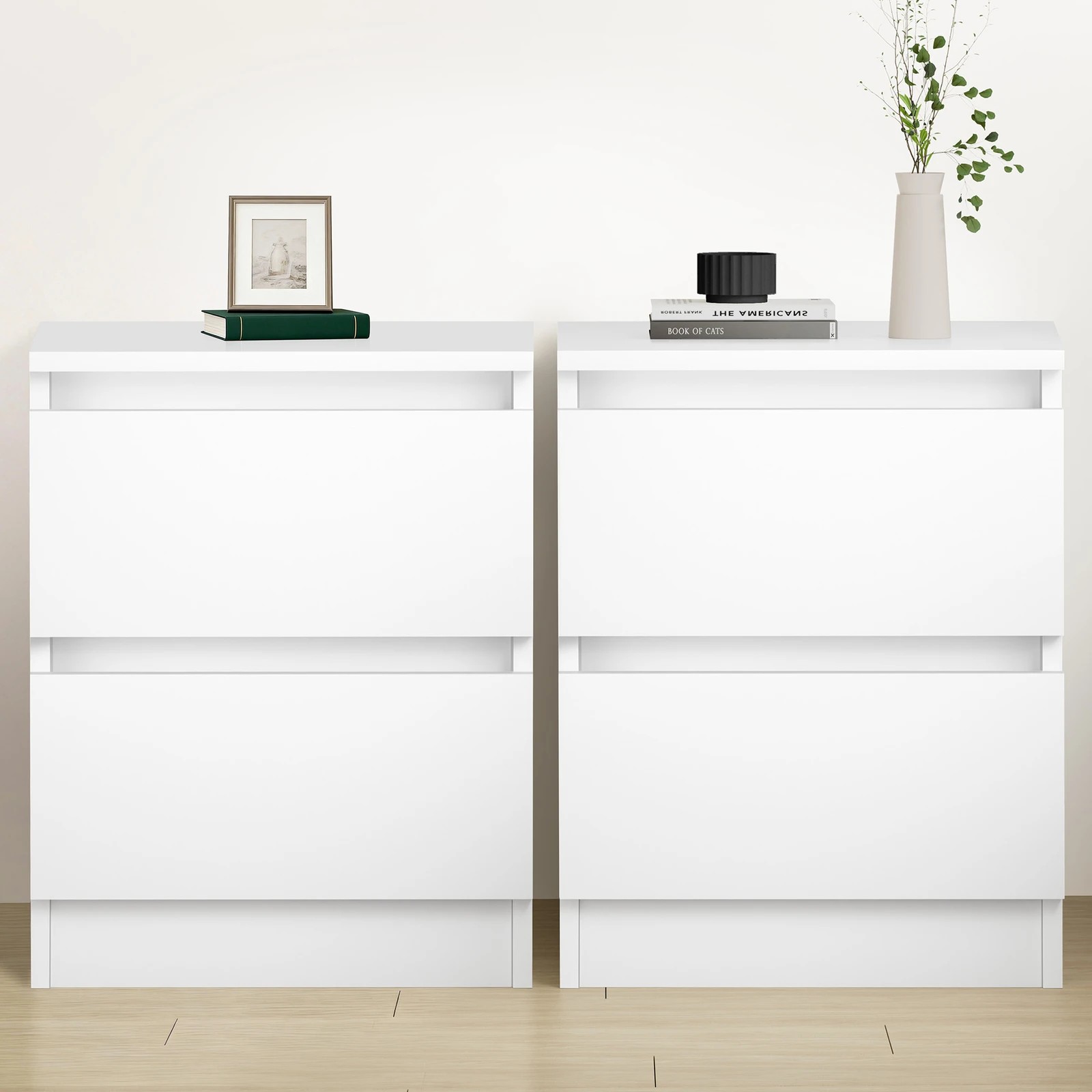 10 Alfordson 2x Bedside Table Nightstand Storage Cabinet Side End Table - White, 10 of 10