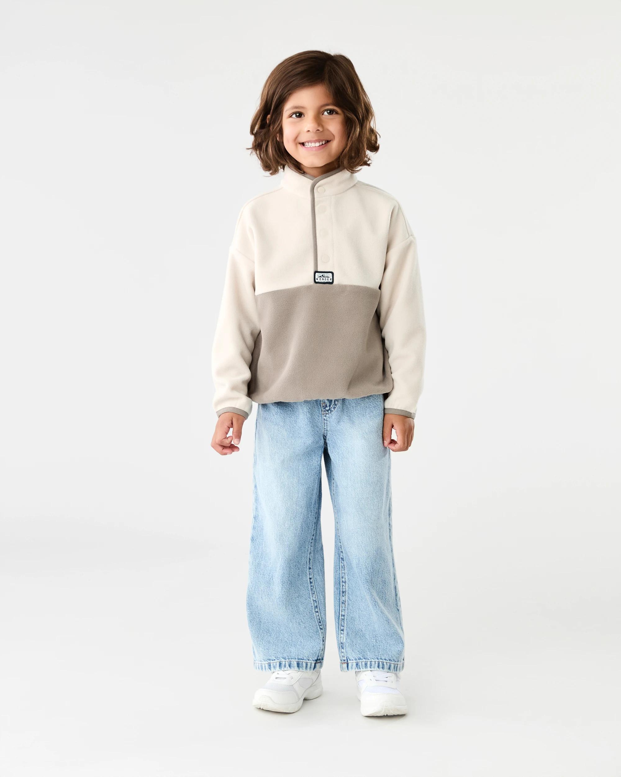 6 Polar Fleece Button Up Sweatshirt Brn Cnder, 6 of 7