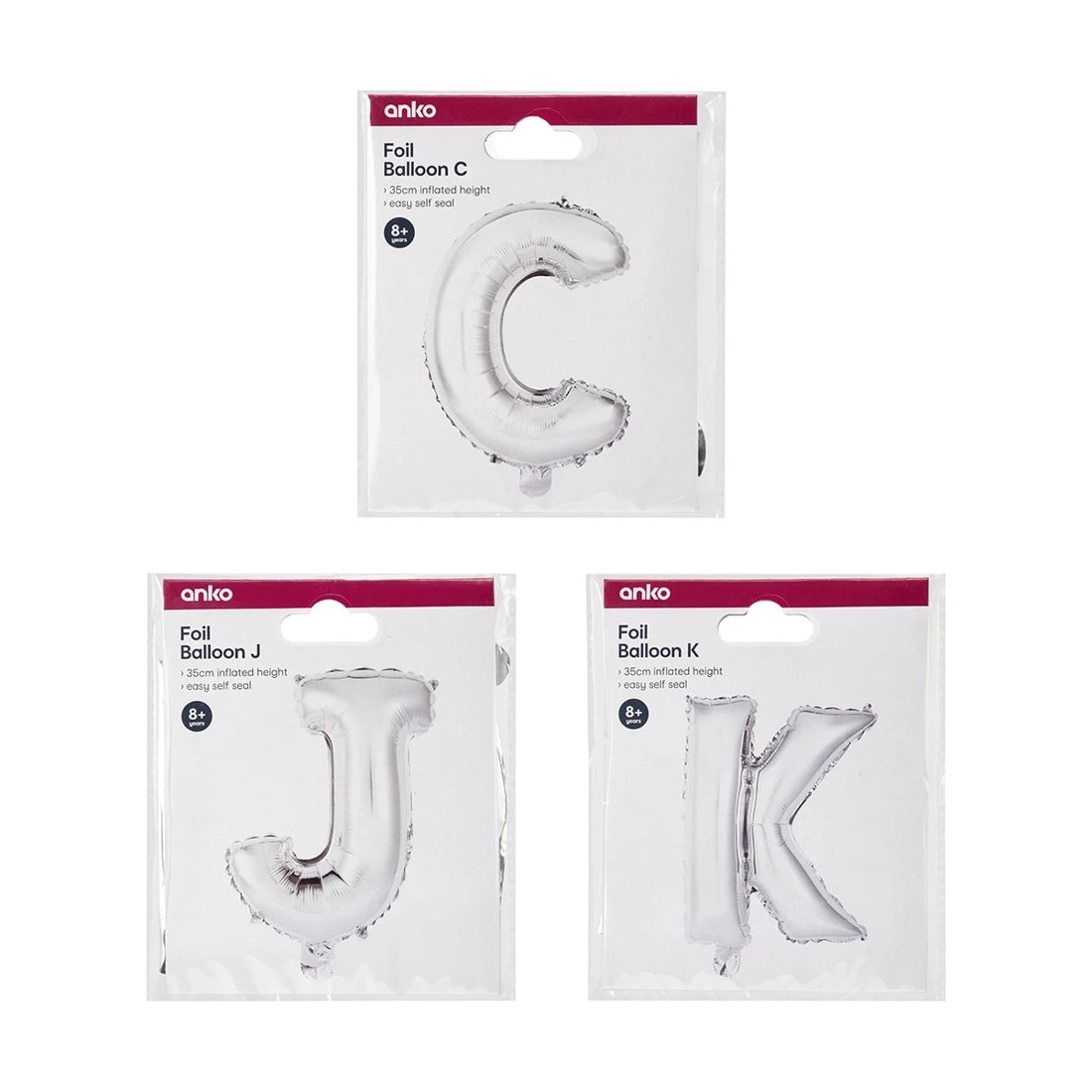 4 Foil Balloon - Letter, Assorted, 4 of 4