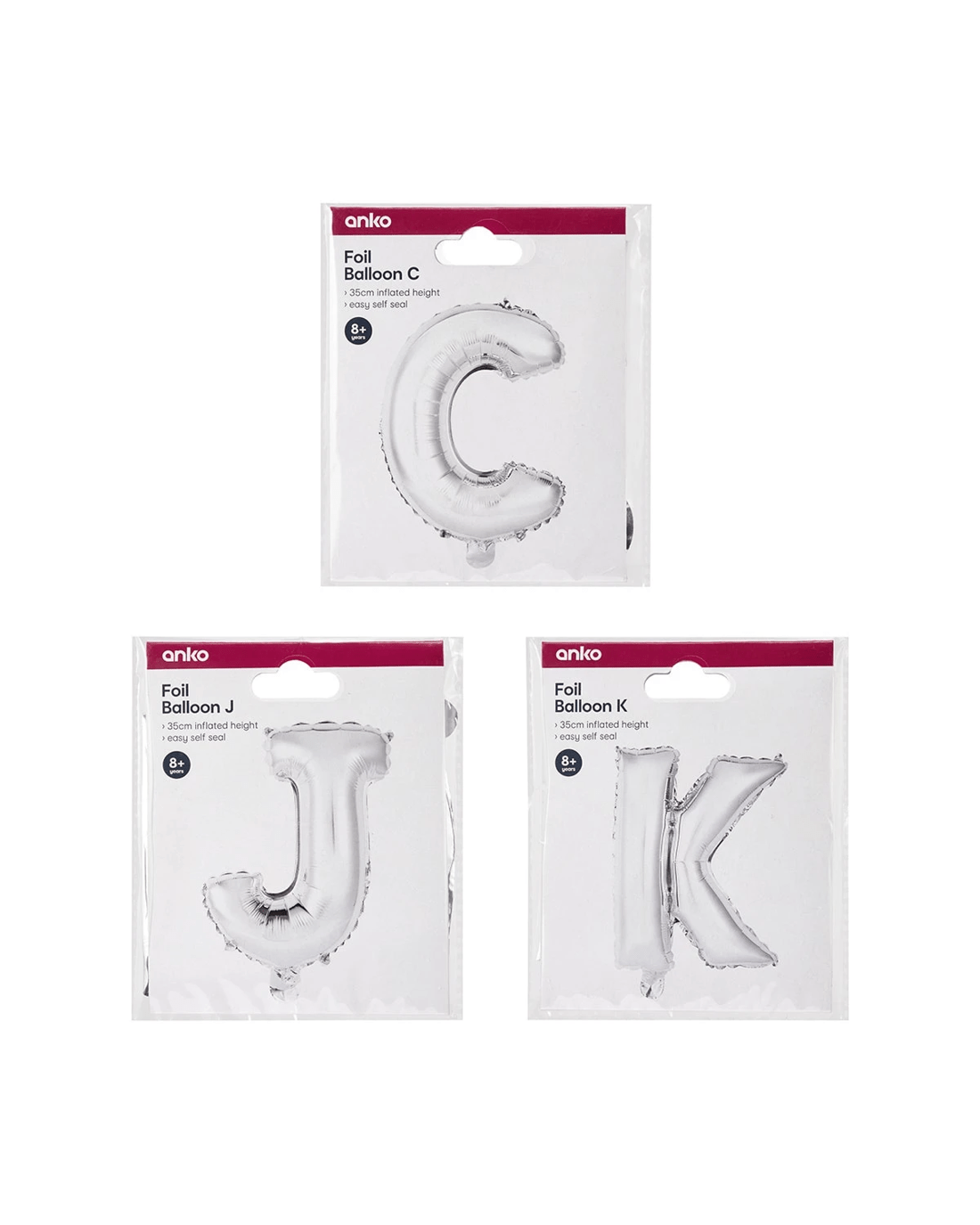 4 Foil Balloon - Letter, Assorted, 4 of 4