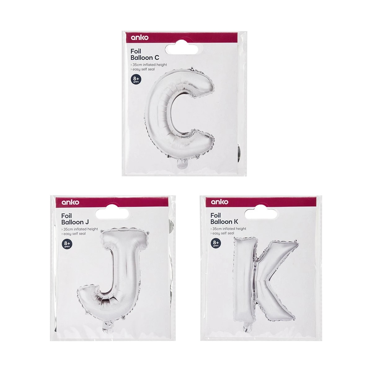 4 Foil Balloon - Letter, Assorted, 4 of 4