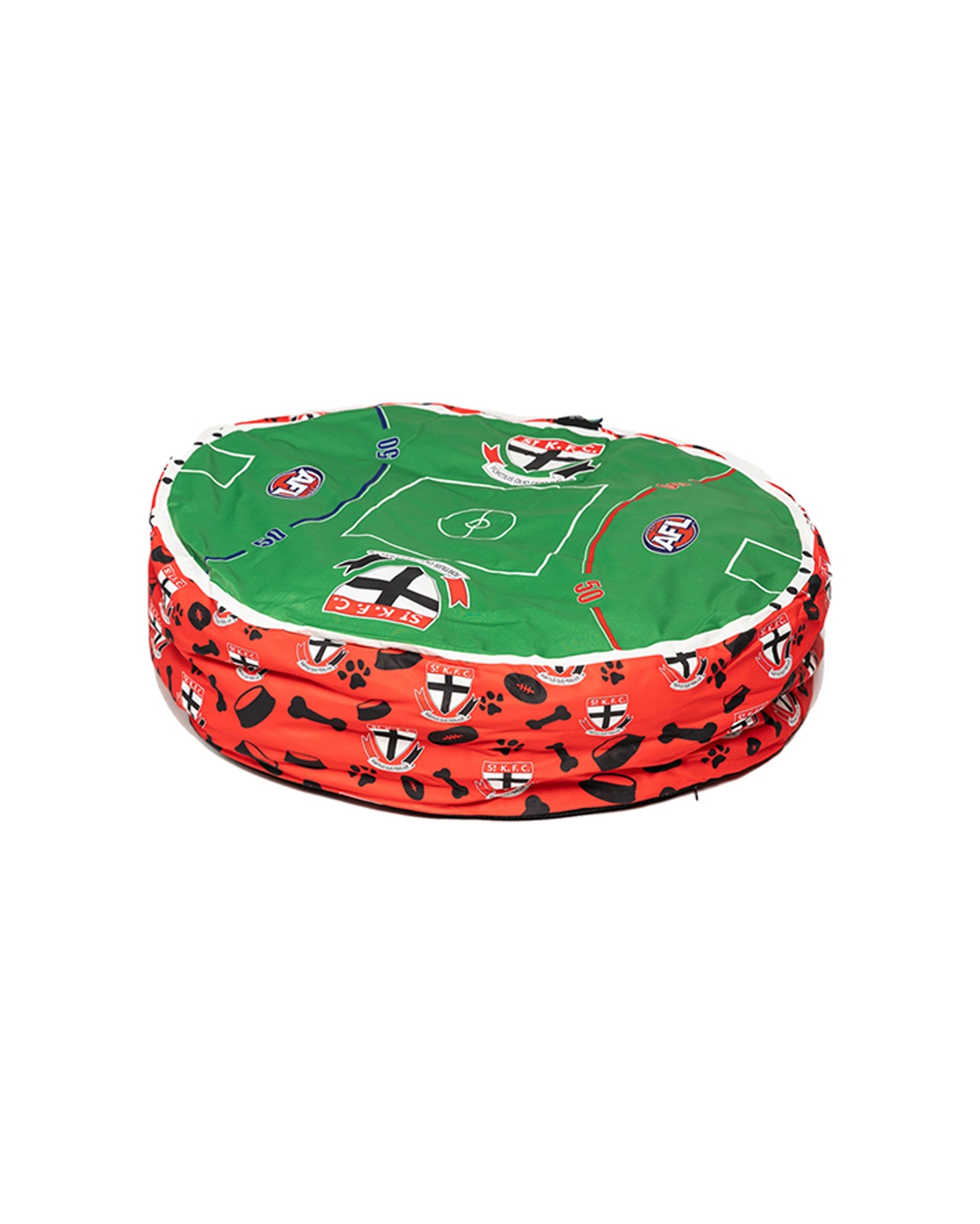 1 AFL St Kilda Saints 70x60cm Round Pet Dog Lounge Bed Officially Licensed - Multi, 1 of 3