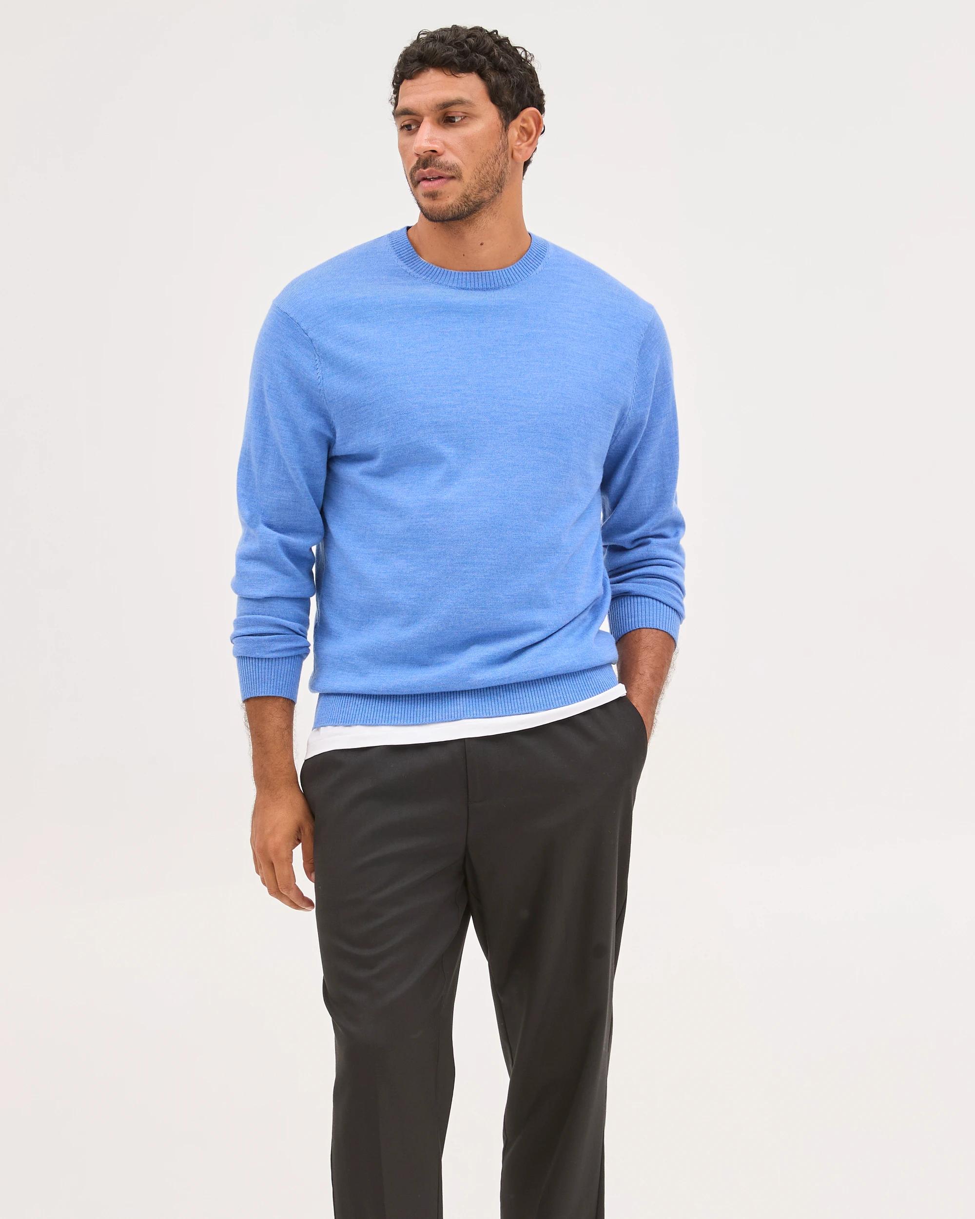 2 Preview Australian Merino Wool Knit Jumper TRUE BLUE, 2 of 6
