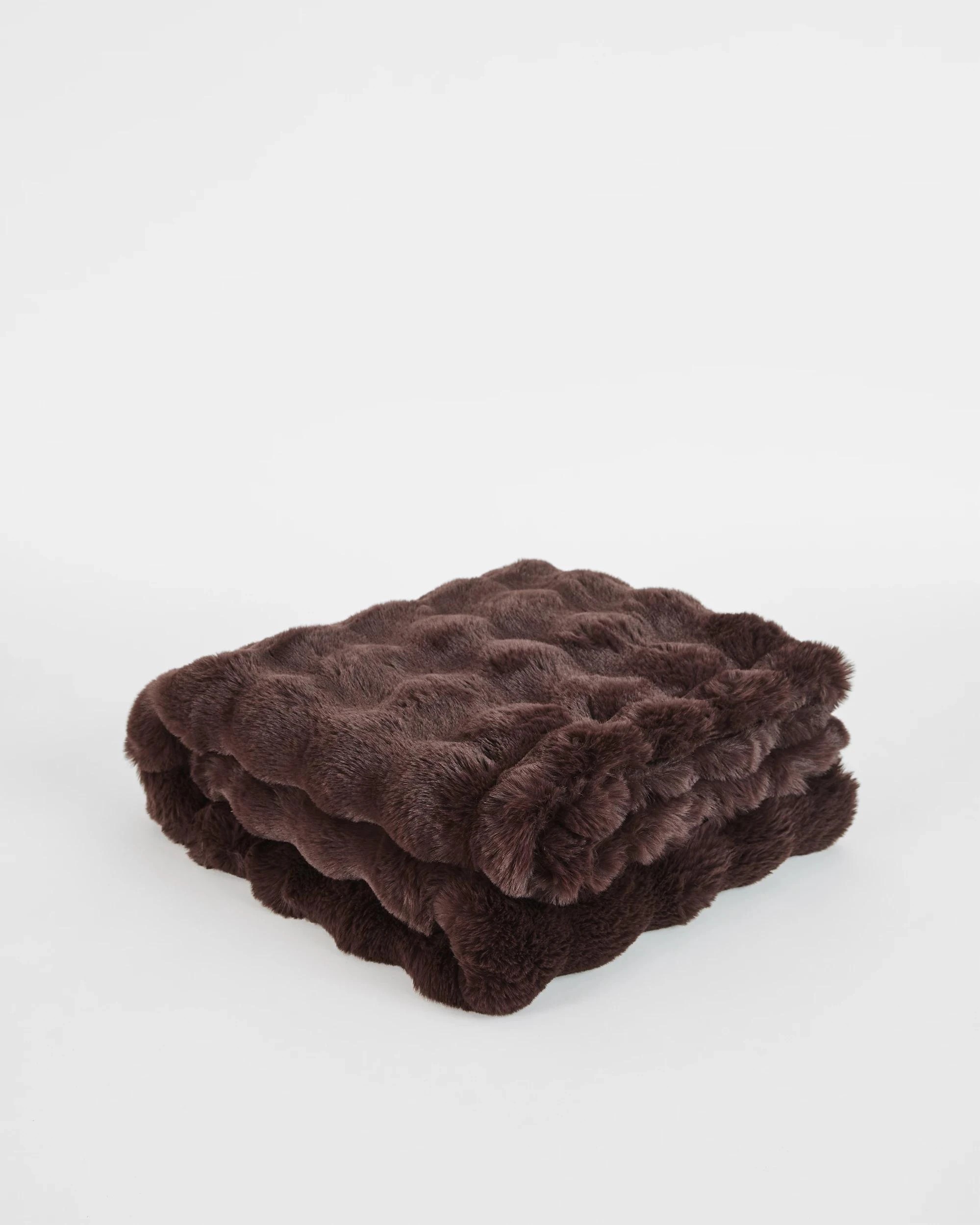 1 Target Ella Faux Fur Throw - Queen Bed - Brown, 1 of 3