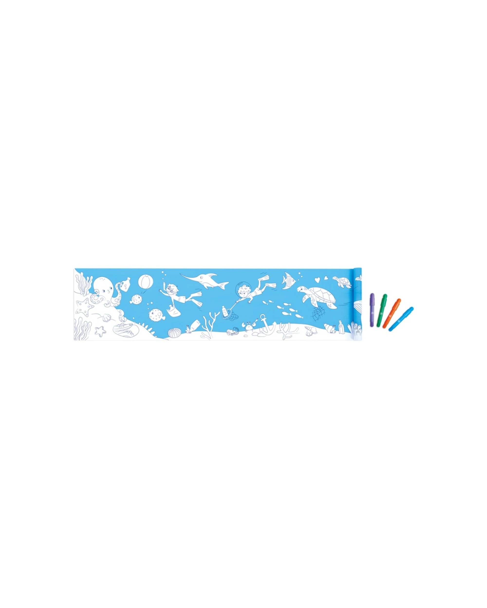 1 Hape Ocean Paper Roll 5+ Metres Self Adhesive With 4 Crayons For Kids - Pattern, 1 of 4