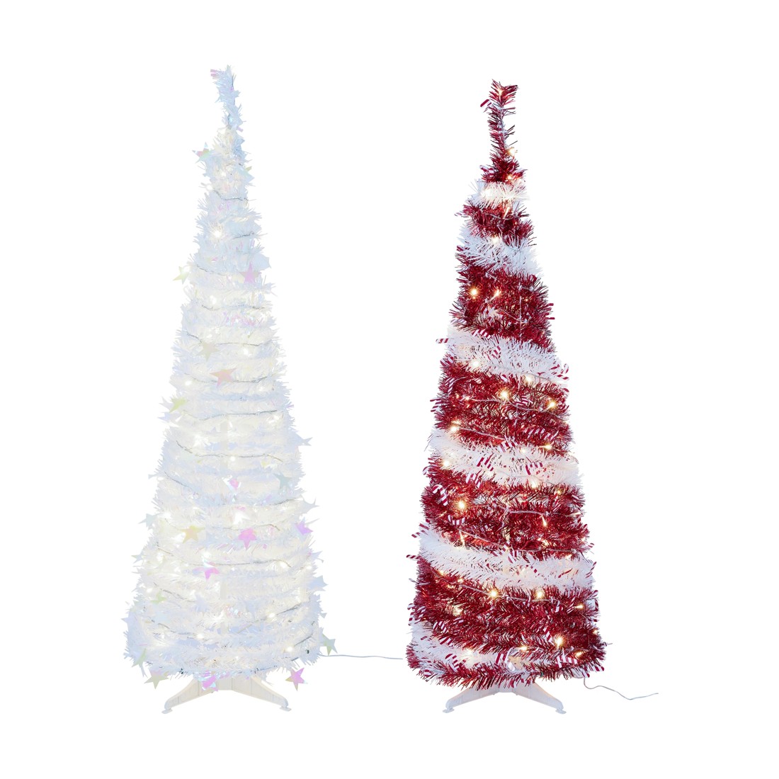 2 Low Voltage LED Light Up Tinsel Tree - Assorted, 2 of 8