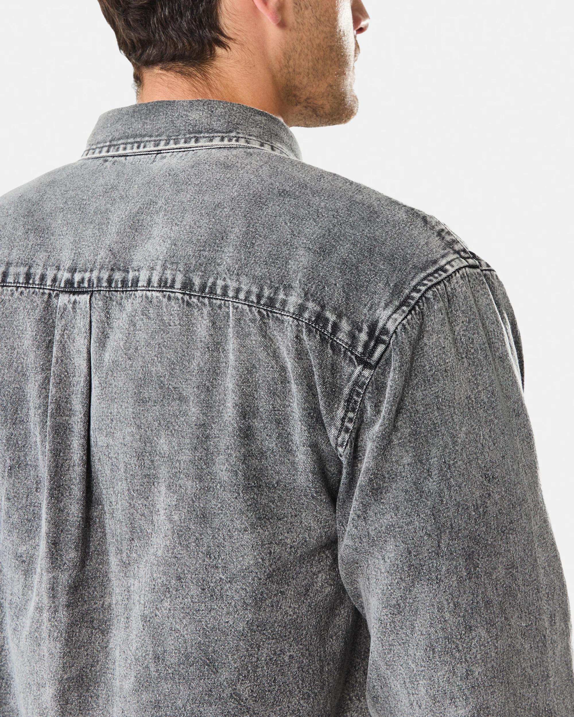 7 Long Sleeve Denim Shirt Wash Black, 7 of 9